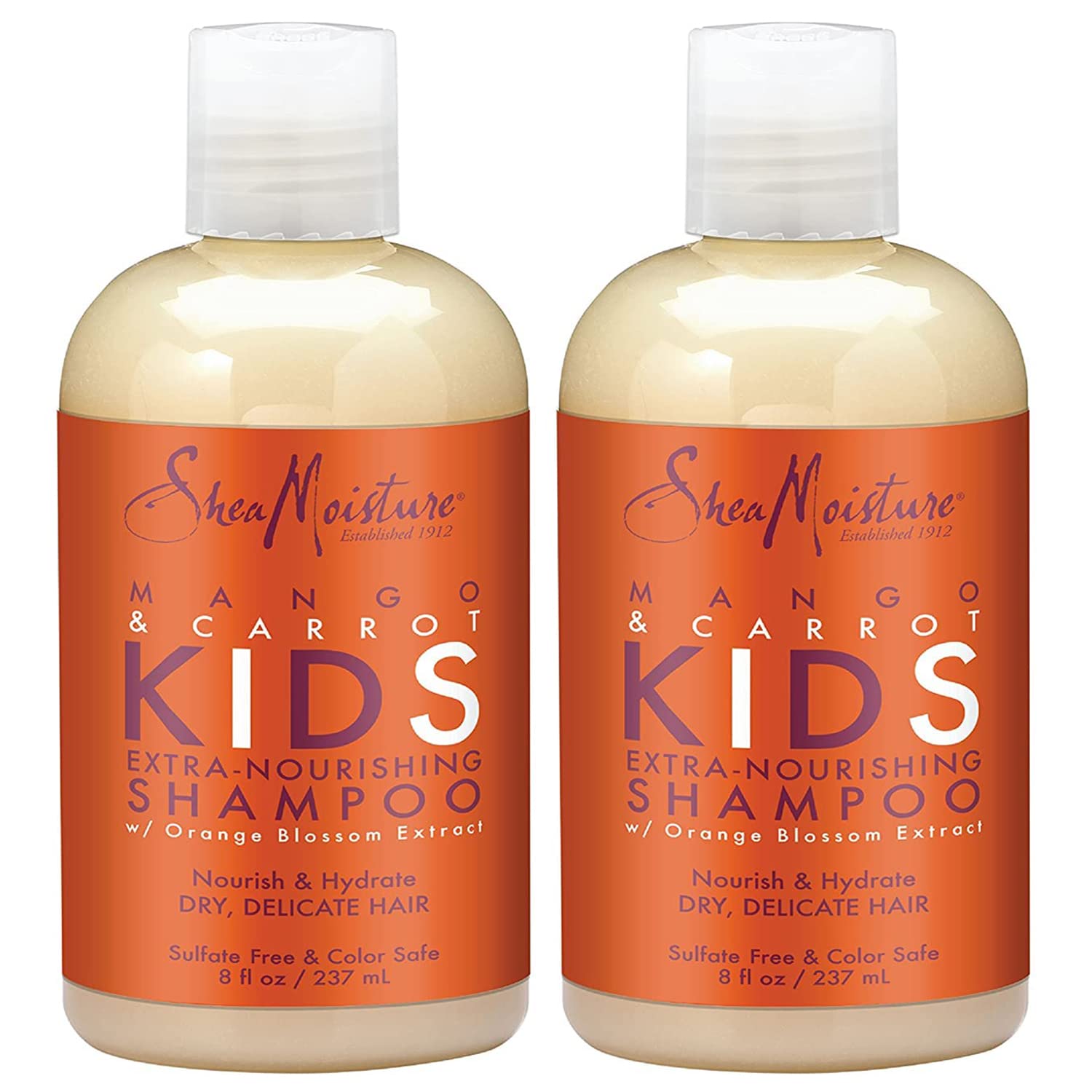 Shea Moisture Kids Shampoo - Extra-Nourishing Shea Butter, Mango & Carrot Hair Detangler With Orange Blossom Extract, Sulfate-Fr