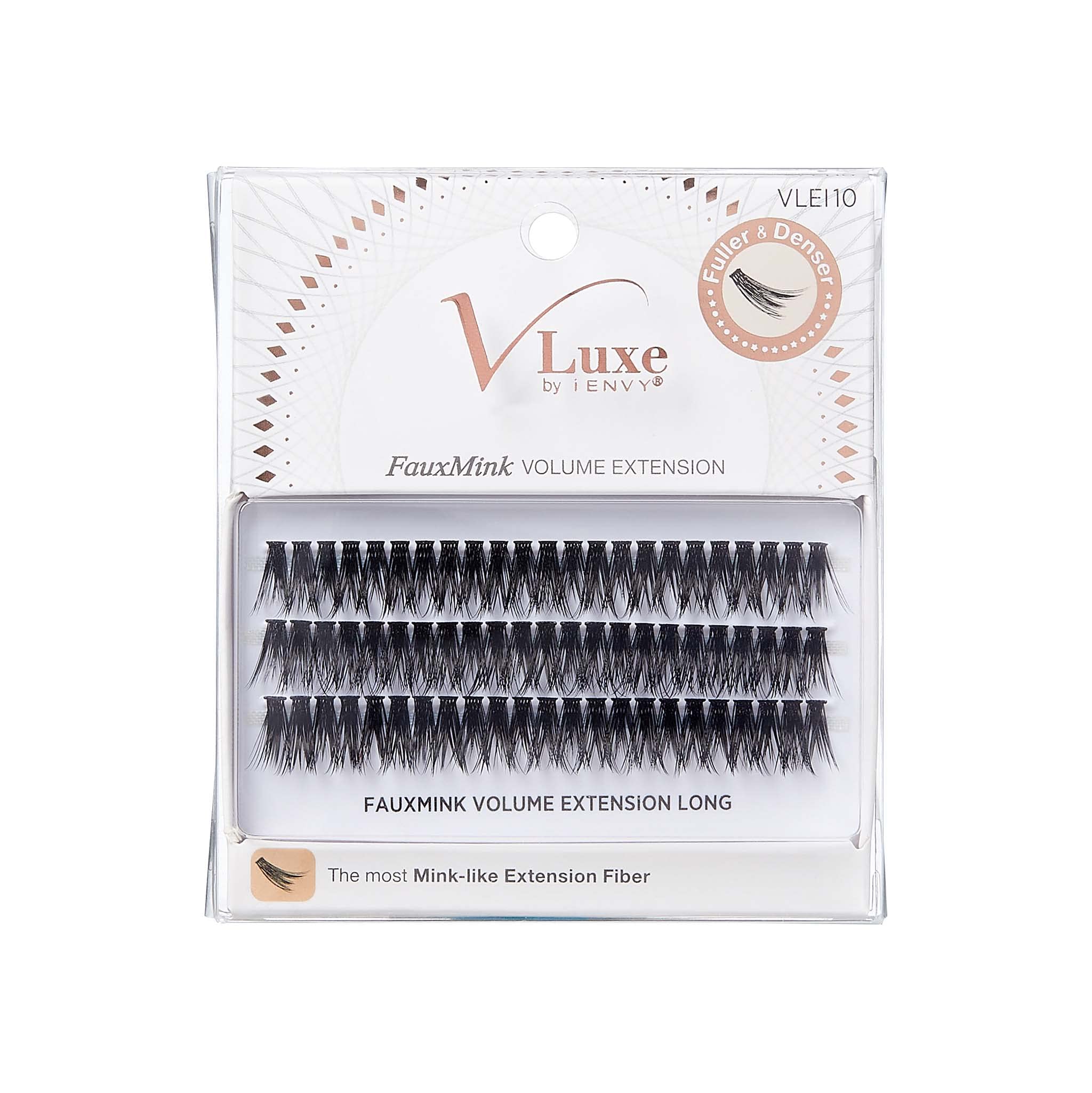 V Luxe by IENVY Faux Mink Volume Extension Cluster Lash LONG, Minklike Extension Fiber, Seamless DIY Application