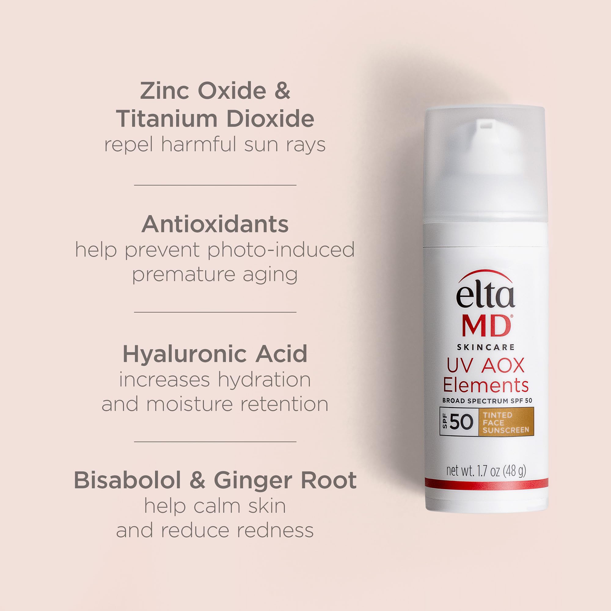 Eltamd Uv Elements Tinted Sunscreen Moisturizer, Spf 44 Tinted Spf Moisturizer For Face And Body, Lightweight Oil Free Formula,