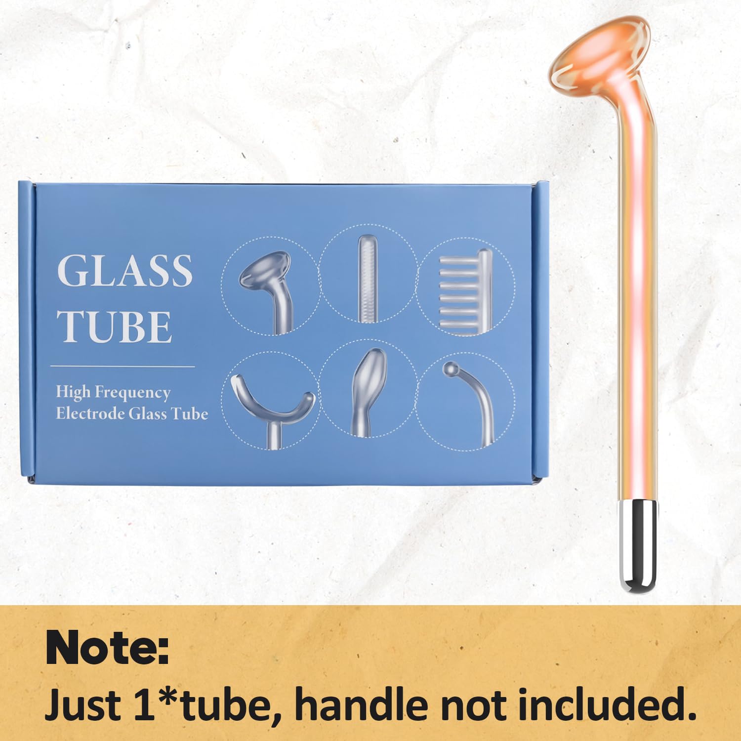 High Frequency Mushroom Glass Tube Replacement for TUMAKOU High Frequency Facial Wand - Orange Accessory (Mushroom Tube)