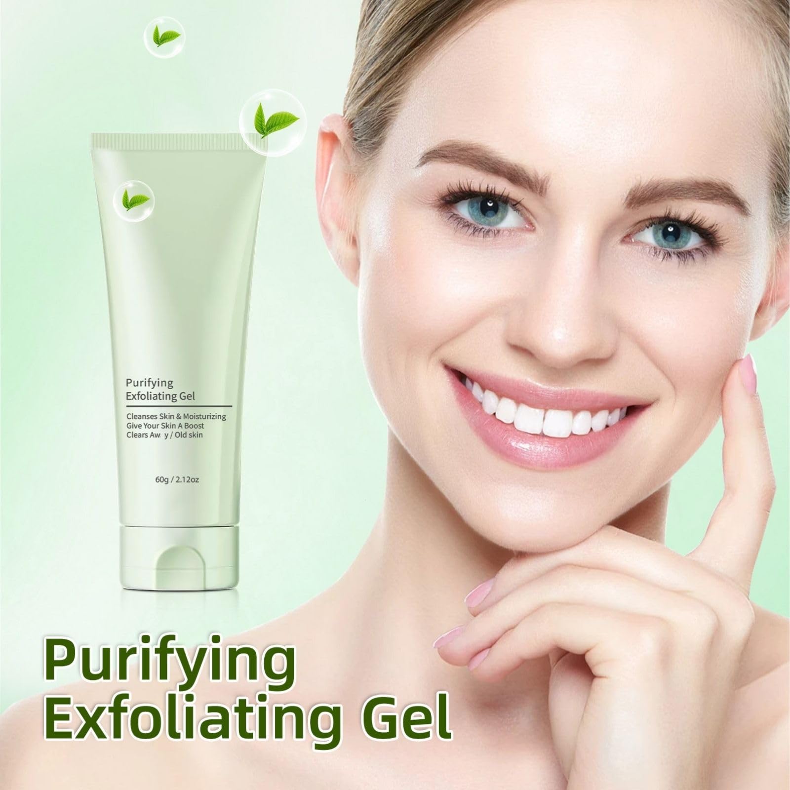 2Pcs Purifying Exfoliating Gel, Exfoliating Gel, Purifying Exfoliating Moisturizing Gel, Purifying Exfoliating Scrub, Cleansing
