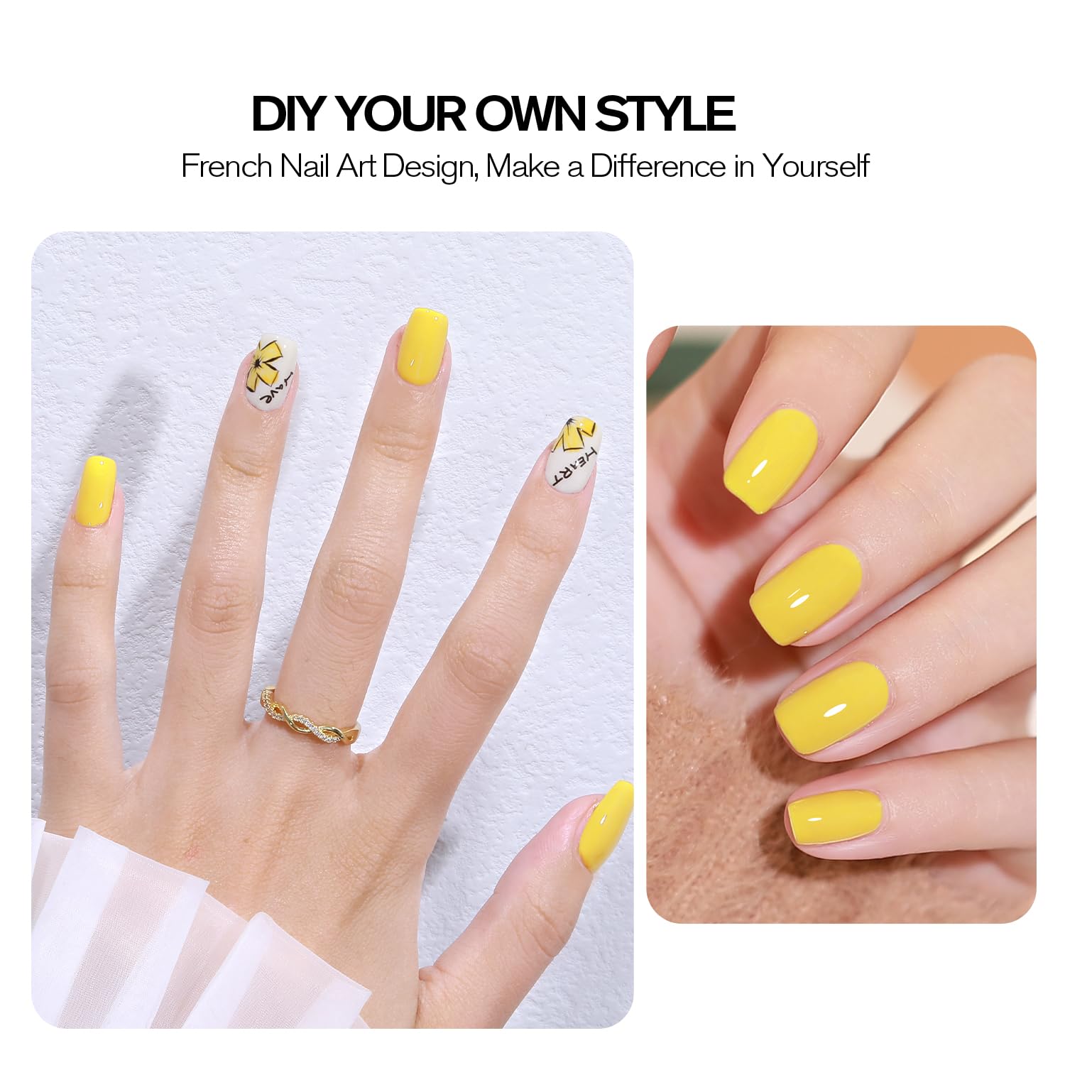 Shoyum Pastel Gel Nail Polish, 15Ml Canary Yellow Color Gel Polish Soak Off Led Nail Lamp Gel Polish Nail Art Diy Home Manicure