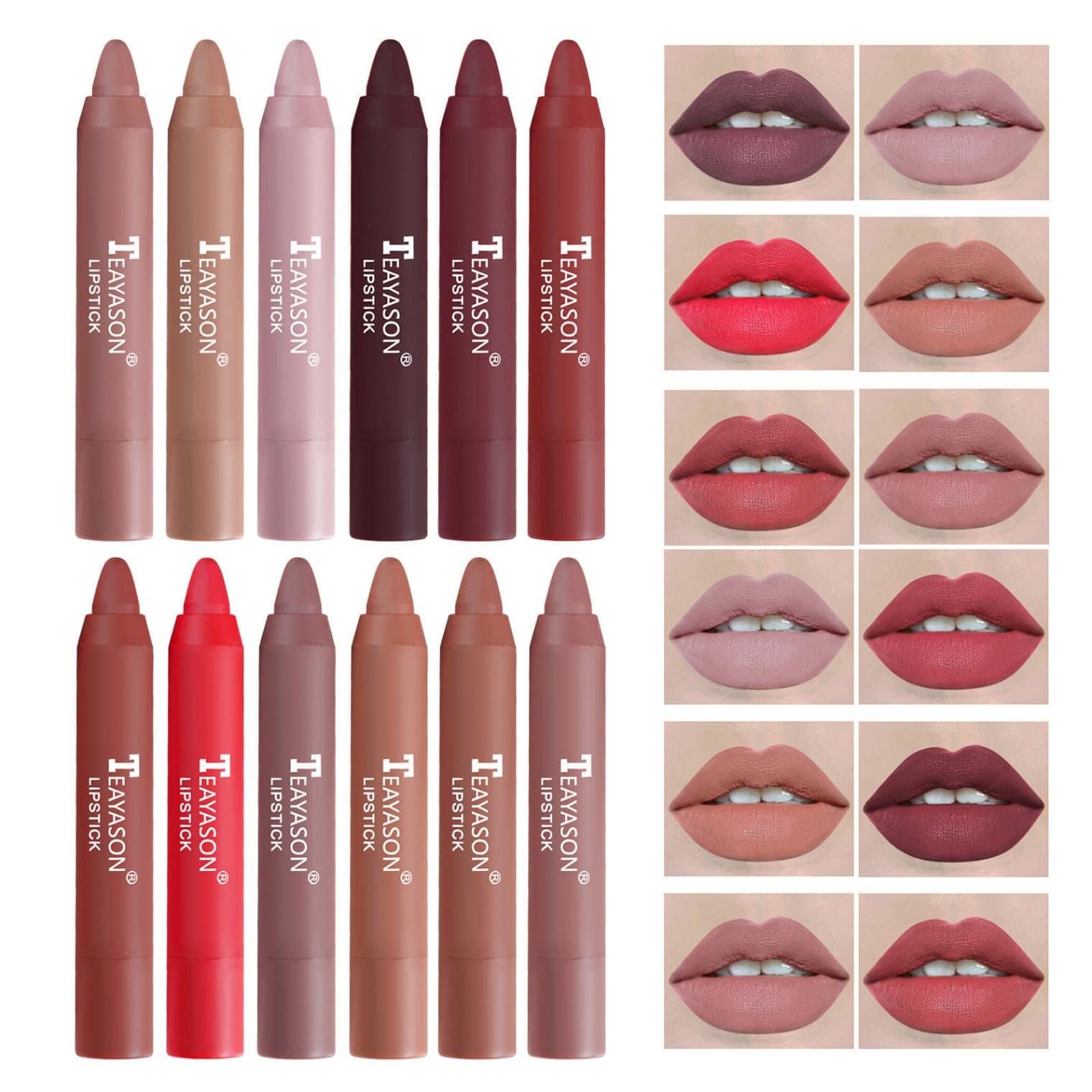 Agrifilm Matte Velvet Lipstick Lip Crayon Nourishing Non-Stick Cup Lip Stain Lip Gloss,Long-Lasting Waterproof Lip Stick Lip Mak