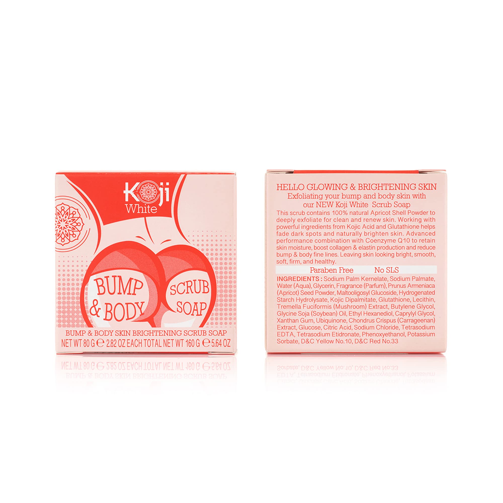 Koji White Kojic Acid Bump Eraser Body Scrub Soap for Exfoliation Butt, Elbow, Underarm with Glutathione, Coenzyme Q10, Skin Bri