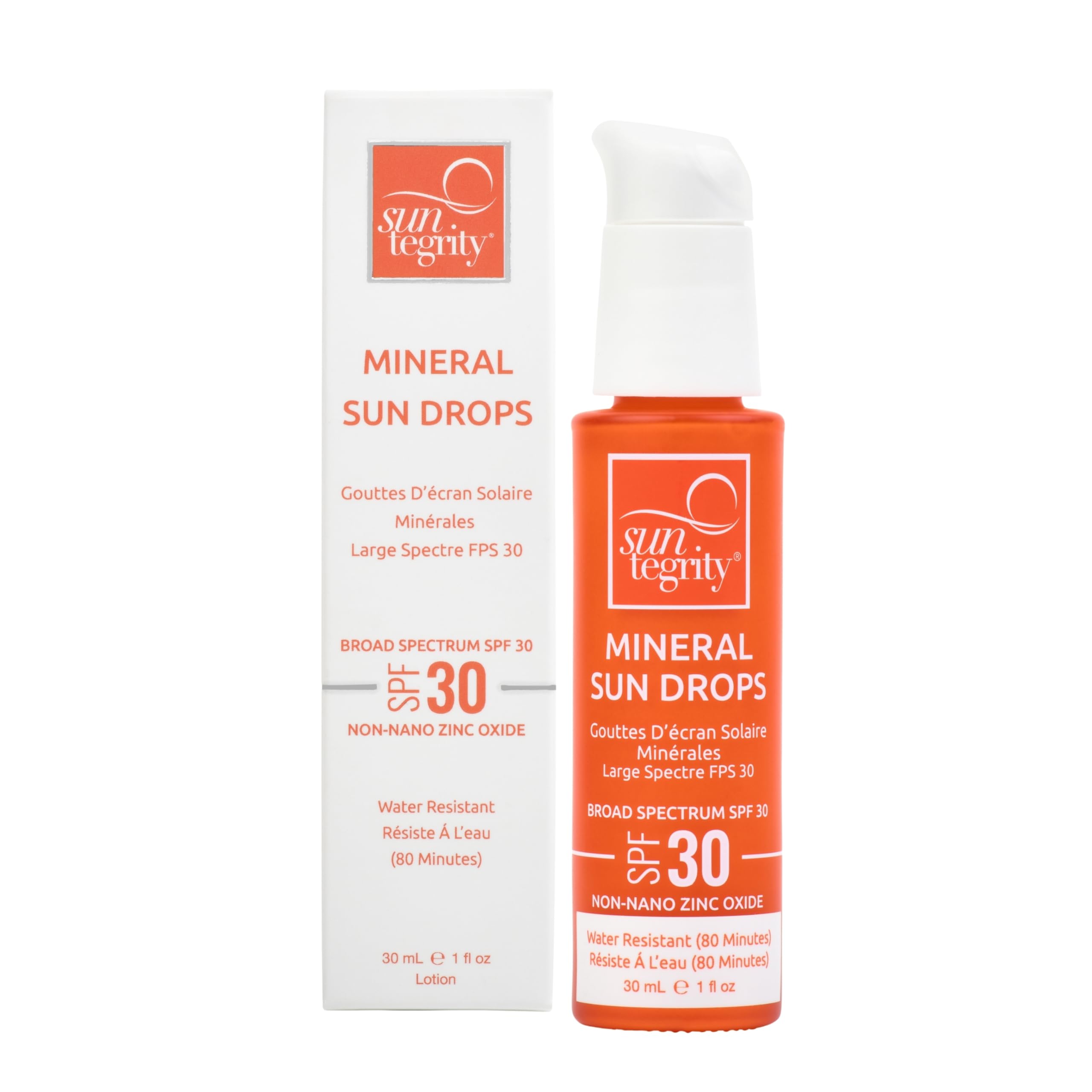 Suntegrity Mineral Sun Drops SPF 30 | Broad Spectrum Zinc Oxide Sunscreen for Face | Vegan, Reef-Safe, Non-Greasy Daily Sun Prot