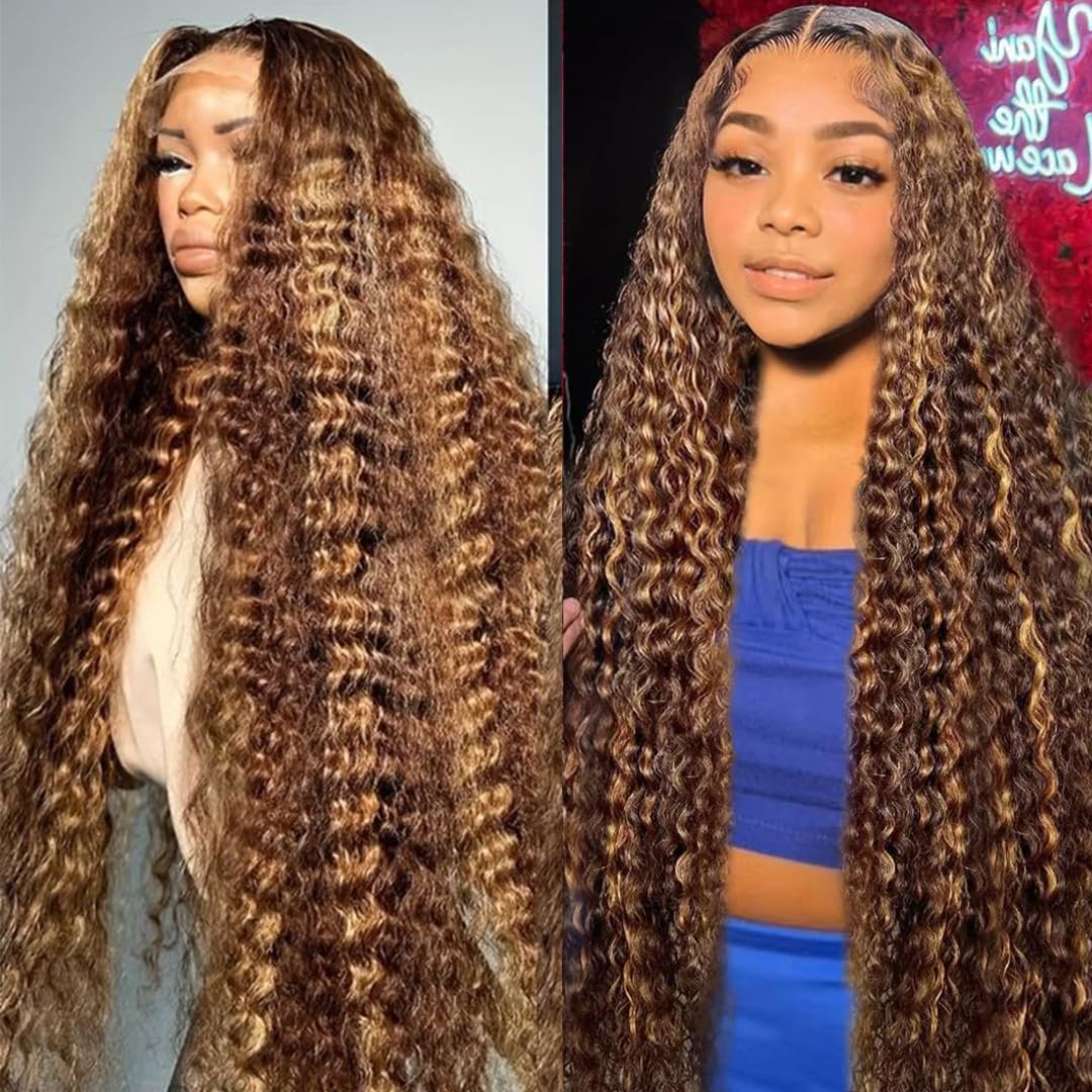 5x5 Hd Lace Closure Wigs Human Hair Highlight Deep Wave Closure Wigs Human Hair for Women Honey Blonde Wig Human Hair Pre Plucke