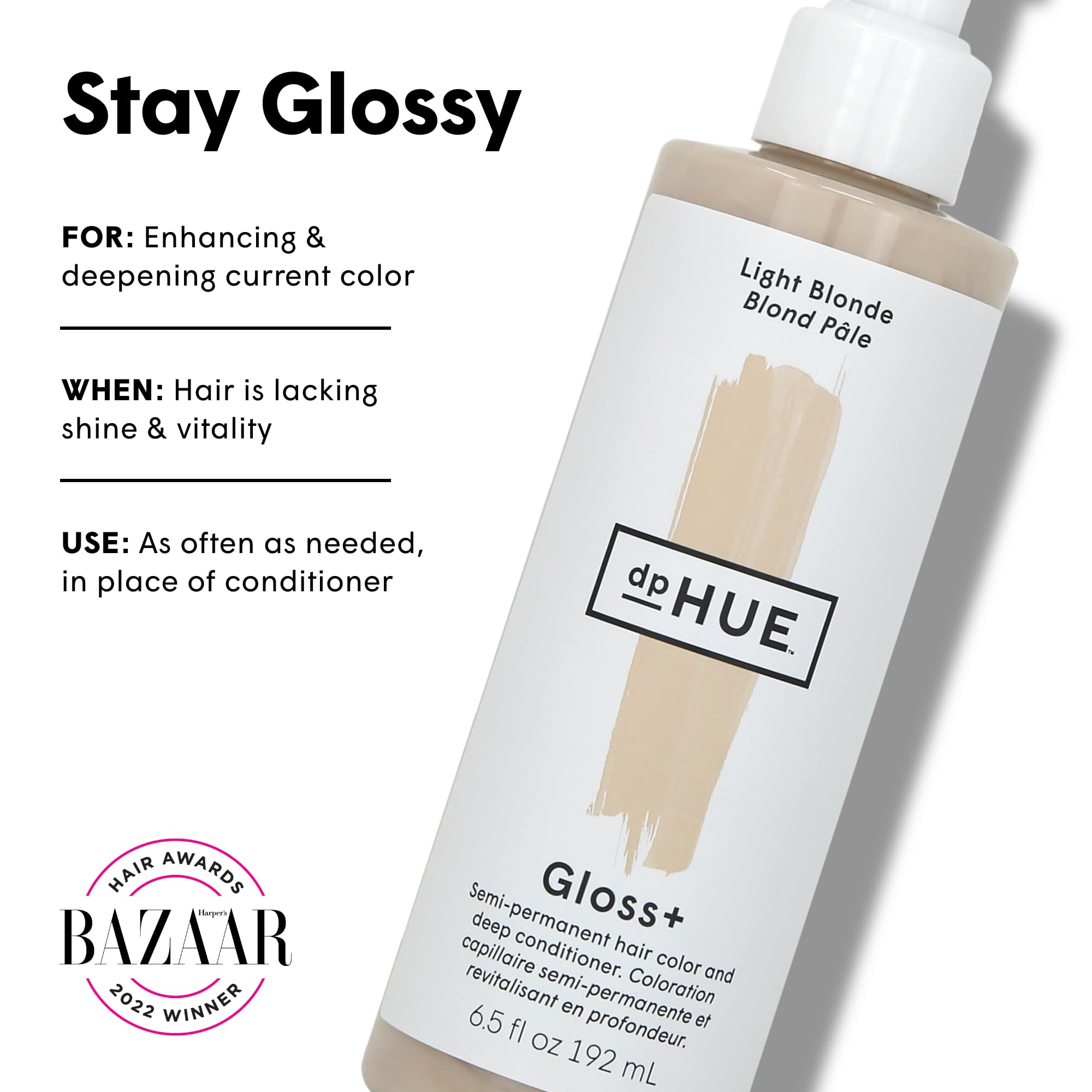 Dphue Gloss+, Light Blonde - 6.5 Oz - Semi-Permanent Hair Color & Conditioner - Paraben, Sls & Sles Sulfate Free - Vegan, Leapin