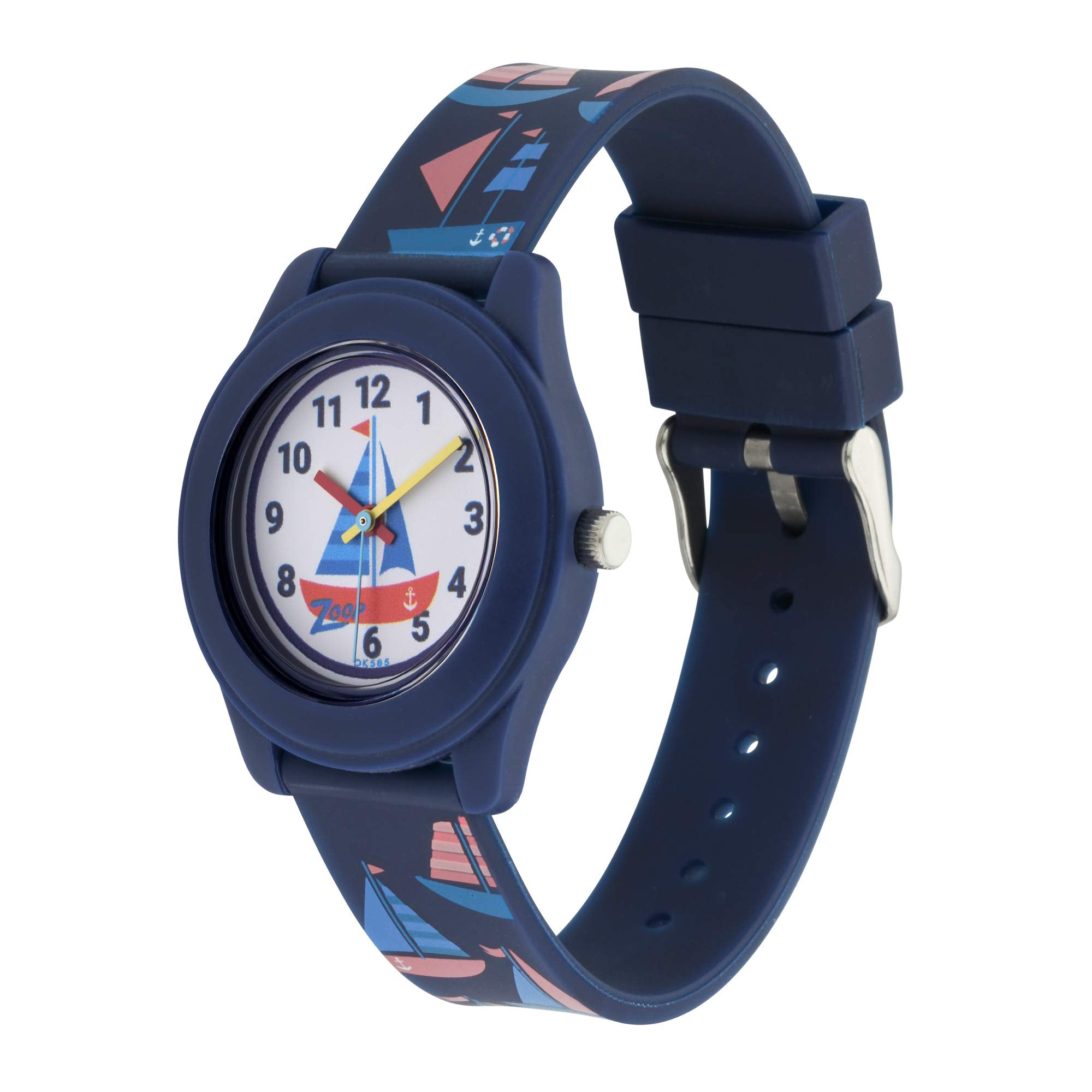 Zoop Silicone Analog White Dial Unisex-Child Watch-26019Pp01