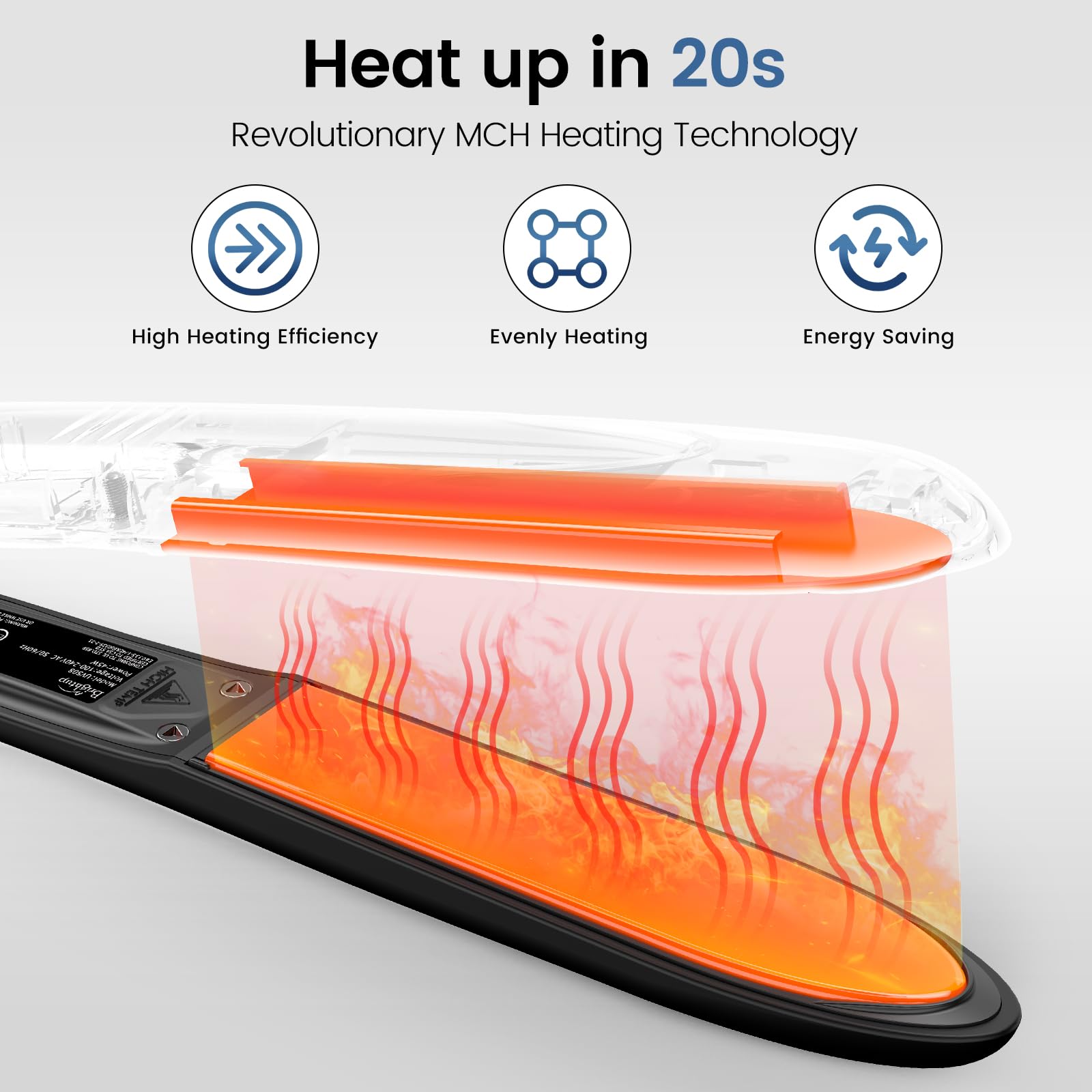 Brightup Vibrating Hair Straightener And Curler 2 In 1, Mch Rapid 20S Heat Up, Ceramic Flat Iron With 10 Temp Control/Auto Shut