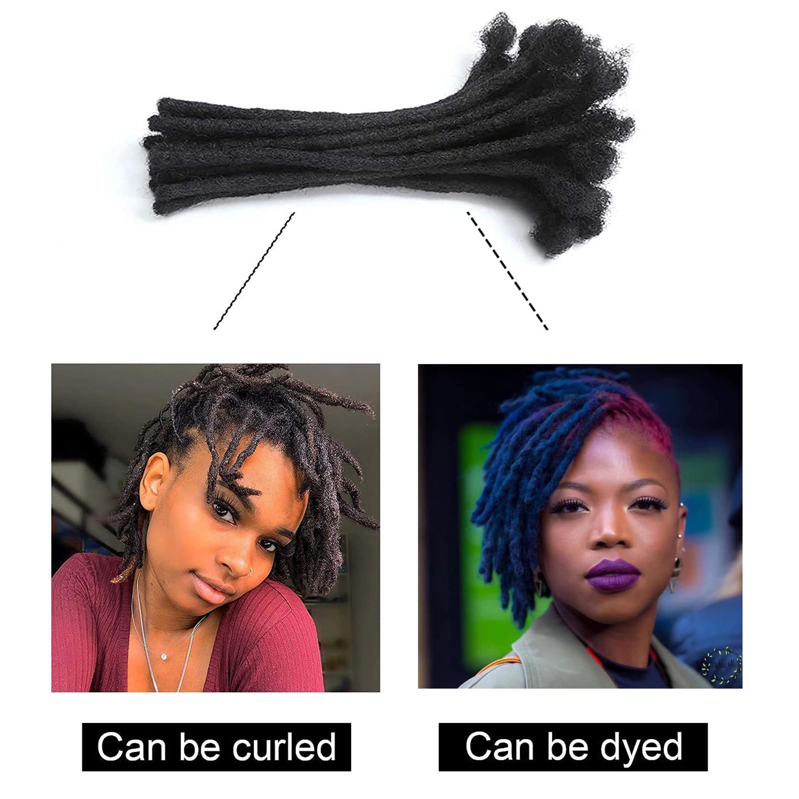Loc Extension Human Hair 4 Inch 100 Strands 0.4Cm Width 100% Full Handmade Permanent Loc Extension Human Hair For Women/Men Can