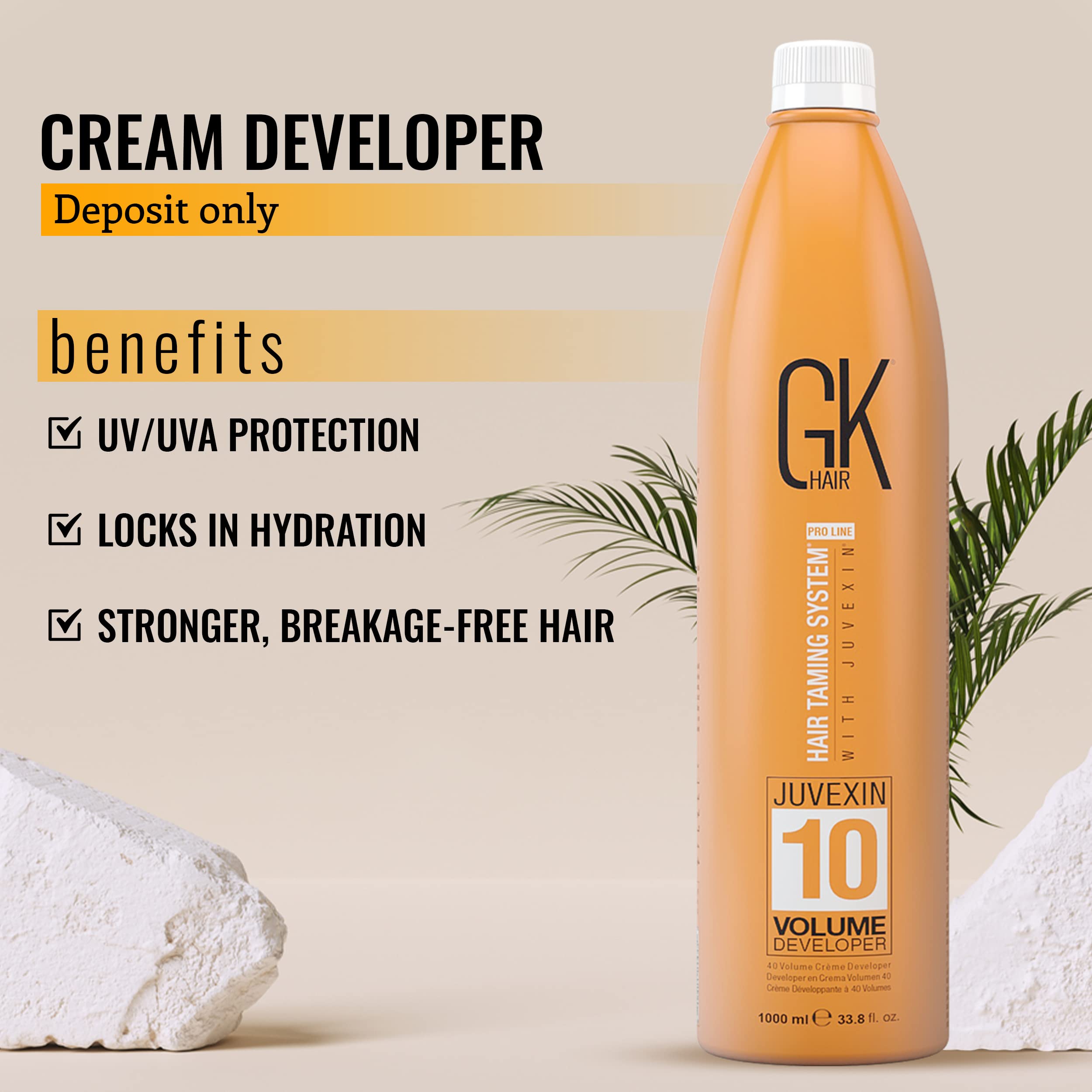 Global Keratin Gk Hair Professional Hair Creme 10 Volume Developer 33.8 Fl Oz For Hair Coloring Bleach - High-Performance Long L
