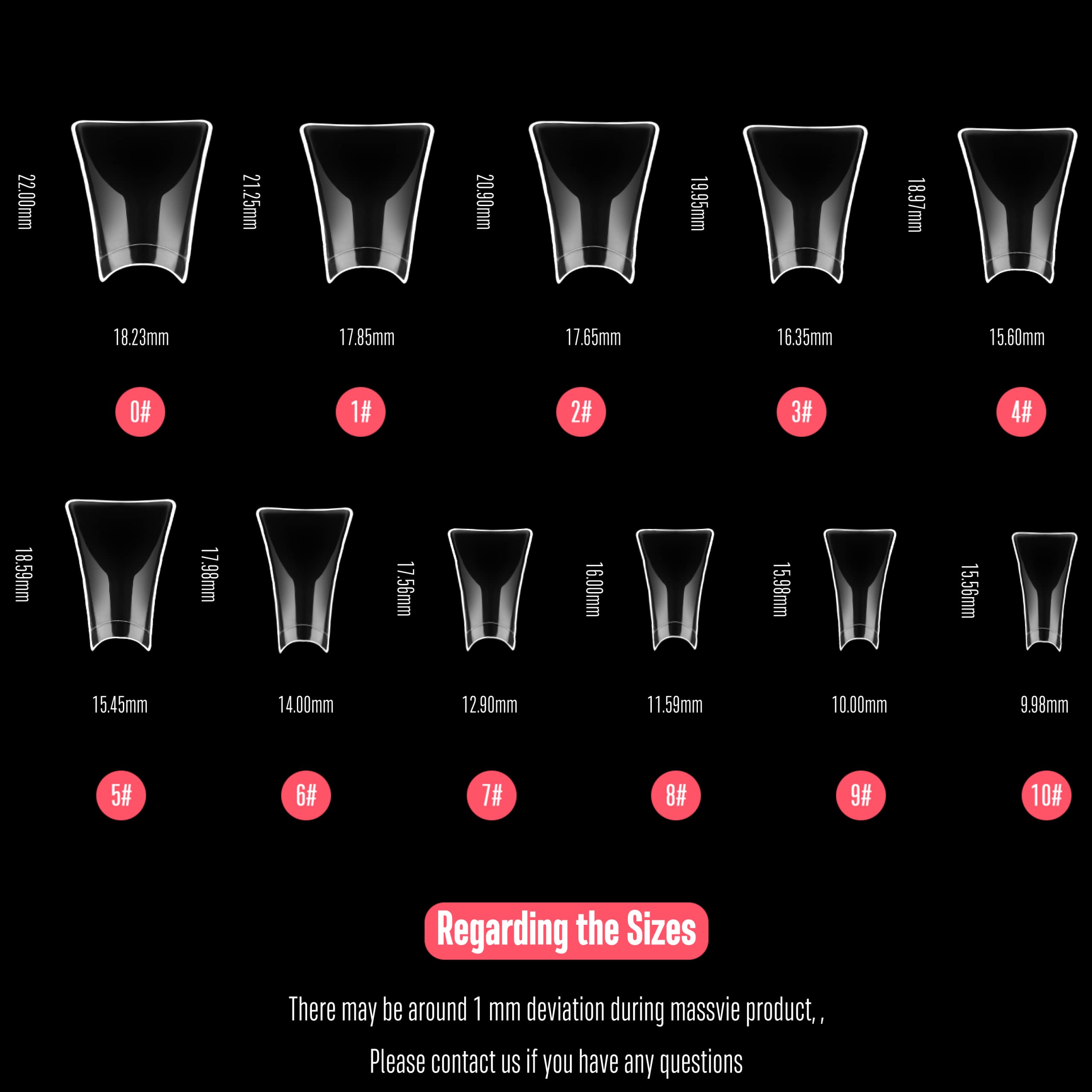 NOVO OVO 550 pcs Transparent Clear Crystal Duck Feet Style Flare Nail Tips Y2K Vibe Half Cover C Curve Wide French False Nail Ex