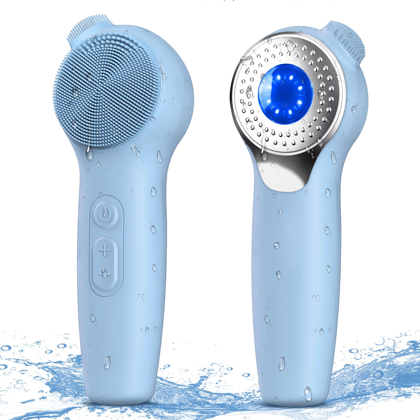 Facial Cleansing Brush, Silicone Electric Face Scrubber Waterproof Sonic Vibration Face Cleanser Brush For Men Women, Rechargeab