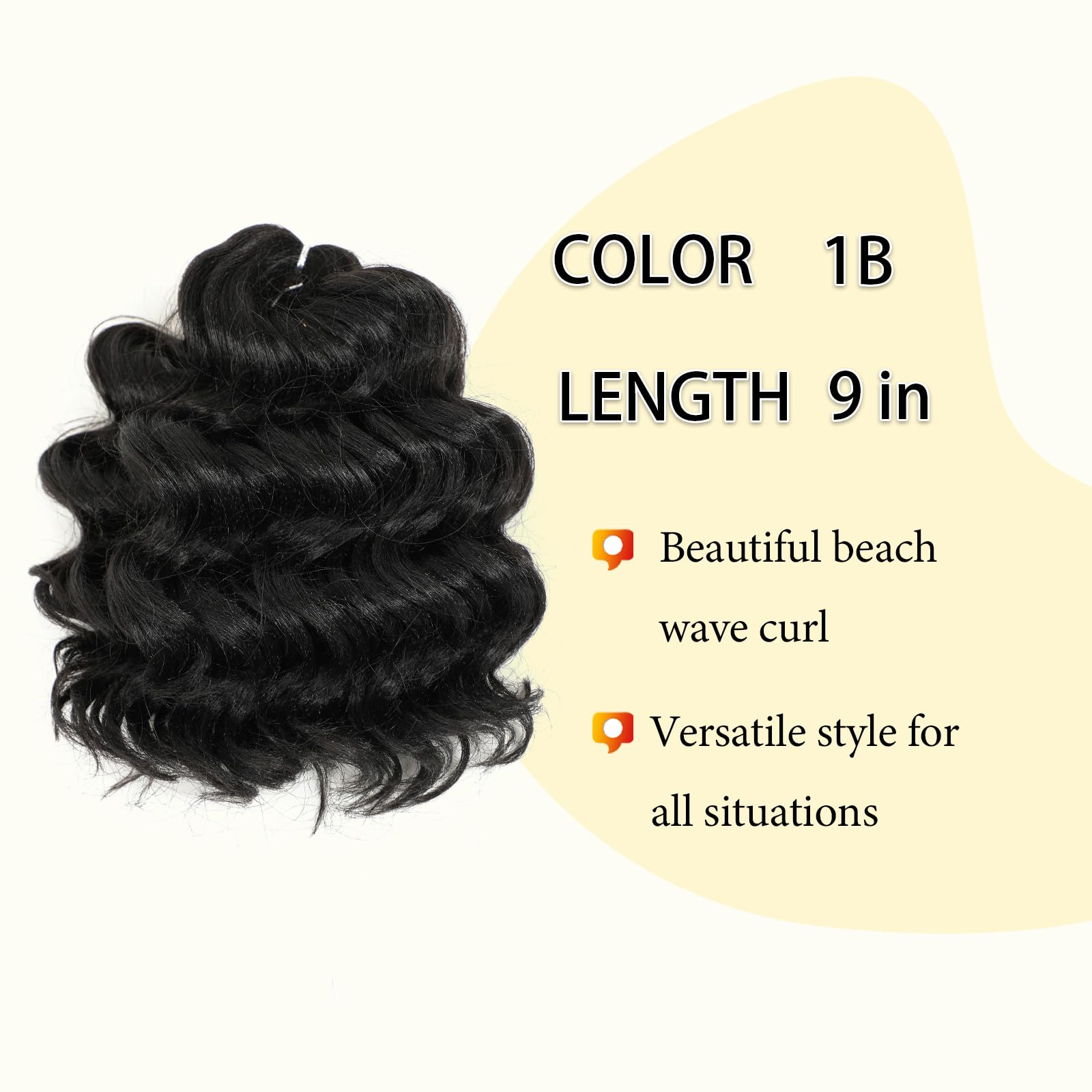 Ocean Wave Crochet Hair 9Inch Water Wave Braiding Hair 7Packs Curly Braiding Hair For Black Women Deep Wave Crochet Hair Extensi