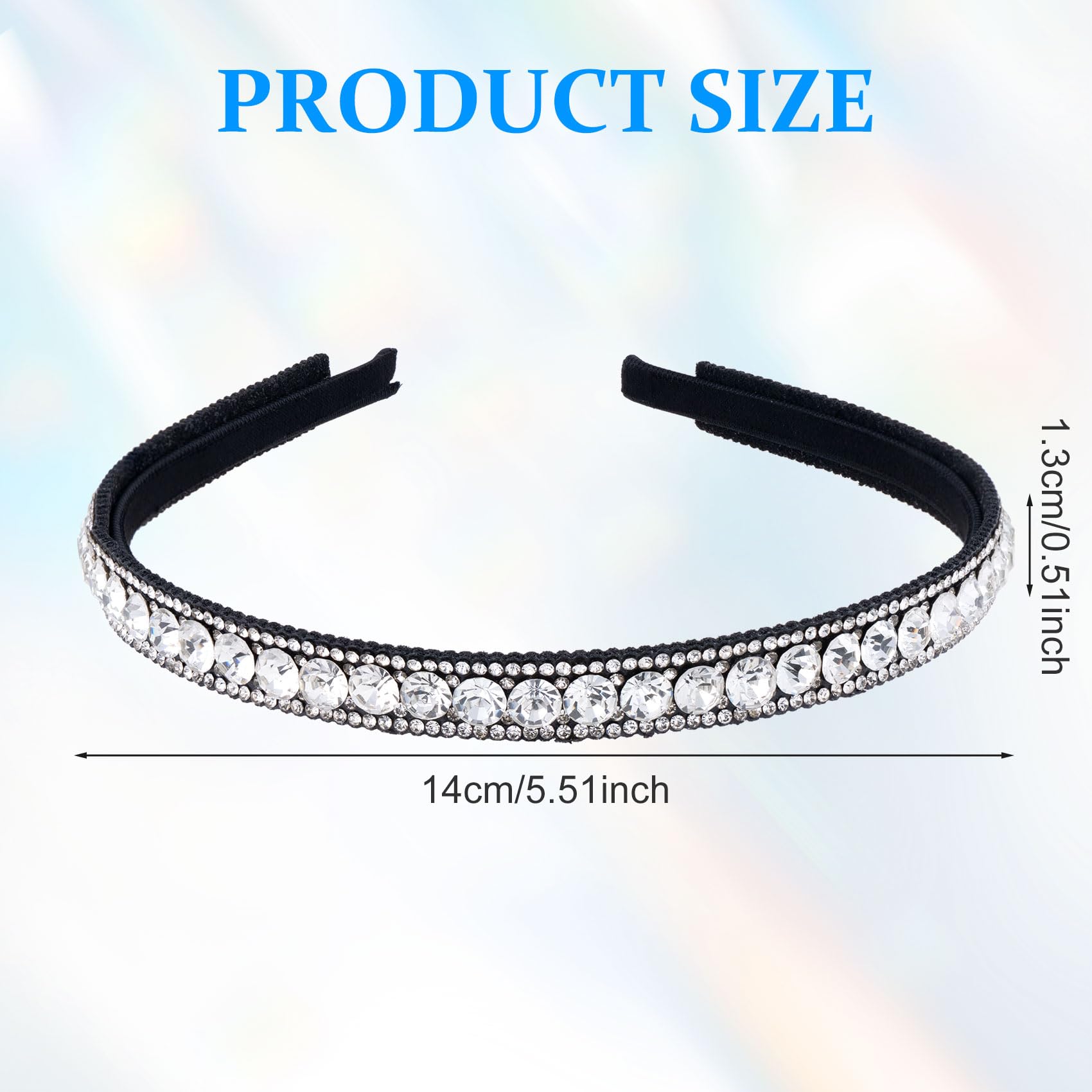 Hinzic Non-Slip Rhinestone Headbands For Women, Sparkling Crystal Hair Bands For Bridal Wedding, Bling Diamond Hair Styling Clip