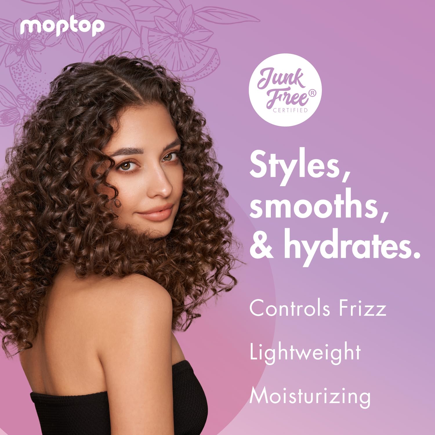 MopTop Curly Hair Custard Gel for Waves, Coils & Kinks - Anti-Frizz Curl Moisturizer, Definer & Lightweight Activator with Aloe,