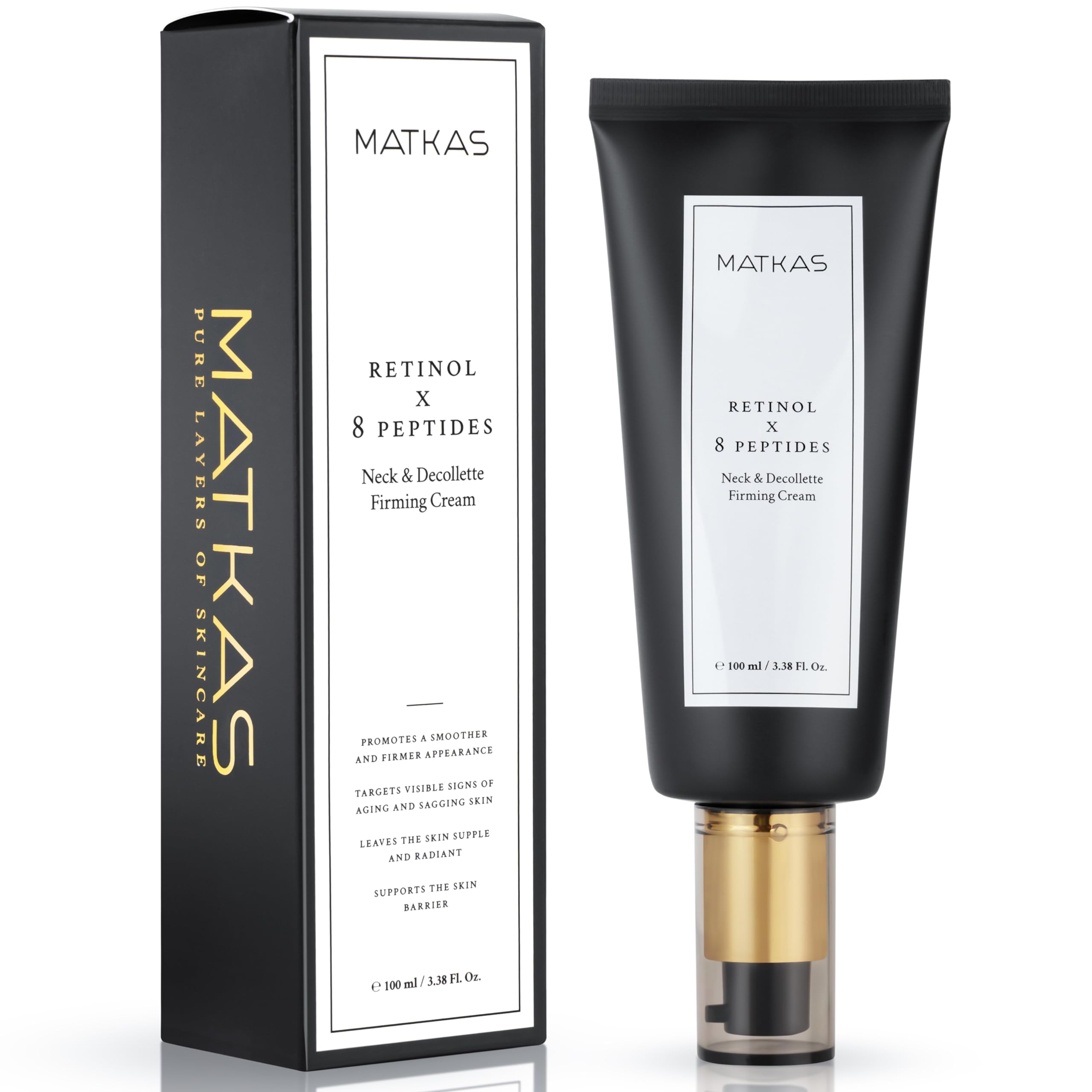 Matkas Korean Retinol Neck Firming Cream - For Dehydrated Sagging Skin, Neck Cream For Skin Tightening, Firming Lotion For Loose