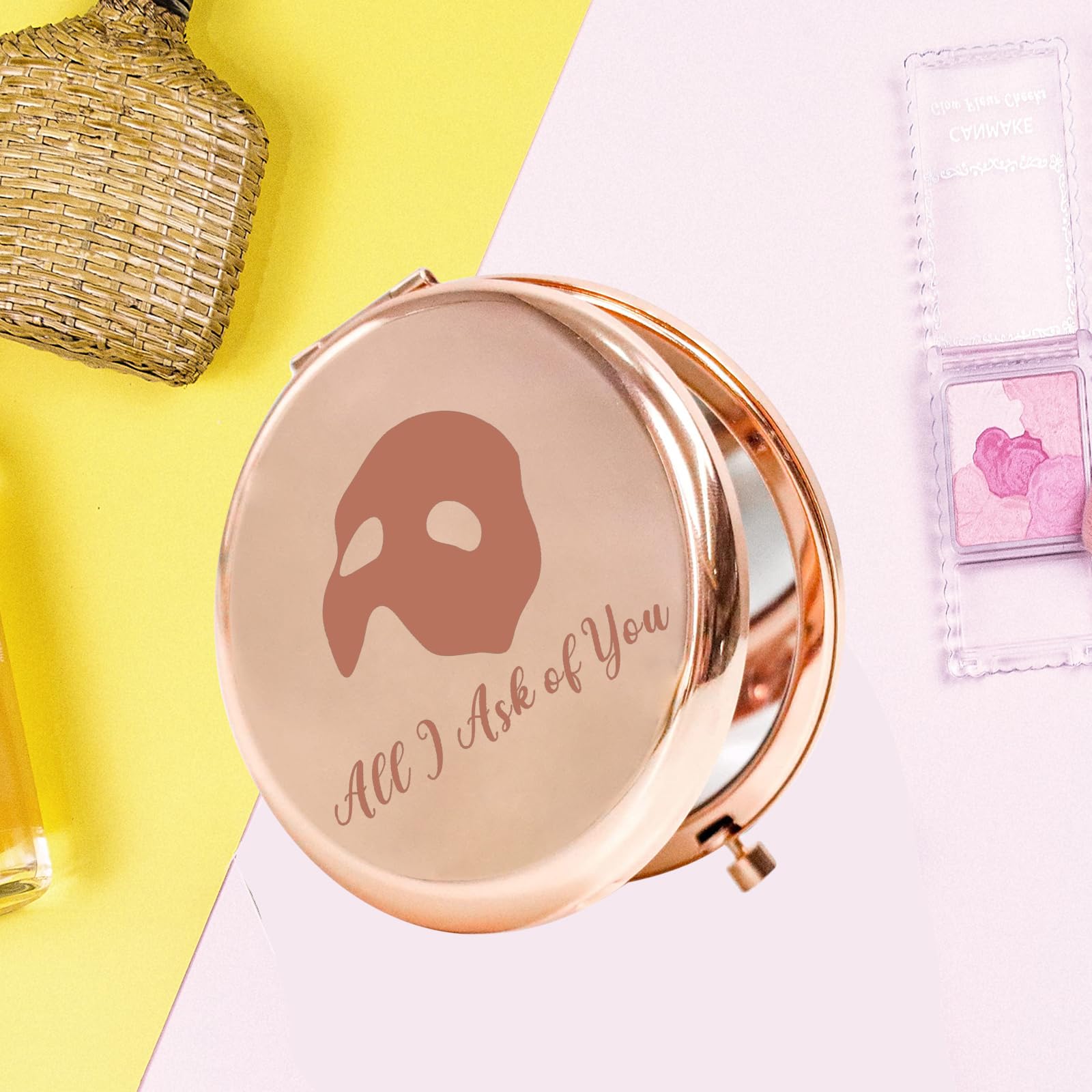 Keychin Phantom Opera Musical Pocket Mirror Musical Theatre Gifts All I Ask Of You Compact Makeup Mirror Phantom Opera Merch (As