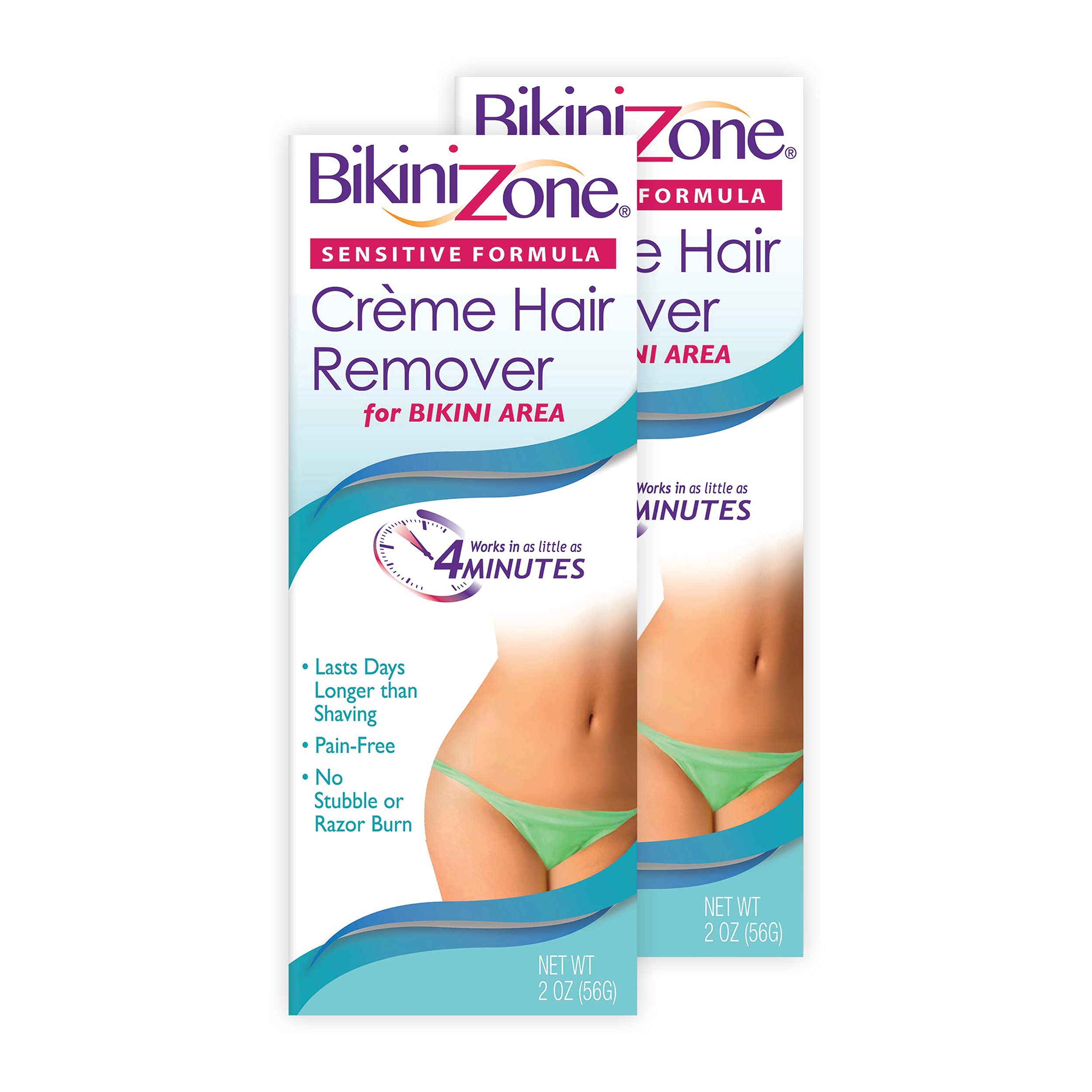 Bikini Zone Crme Hair Remover - Instant Hair Removal For Women - Depilatory Cream For Sensitive Skin & Delicate Areas - Lasts Lo