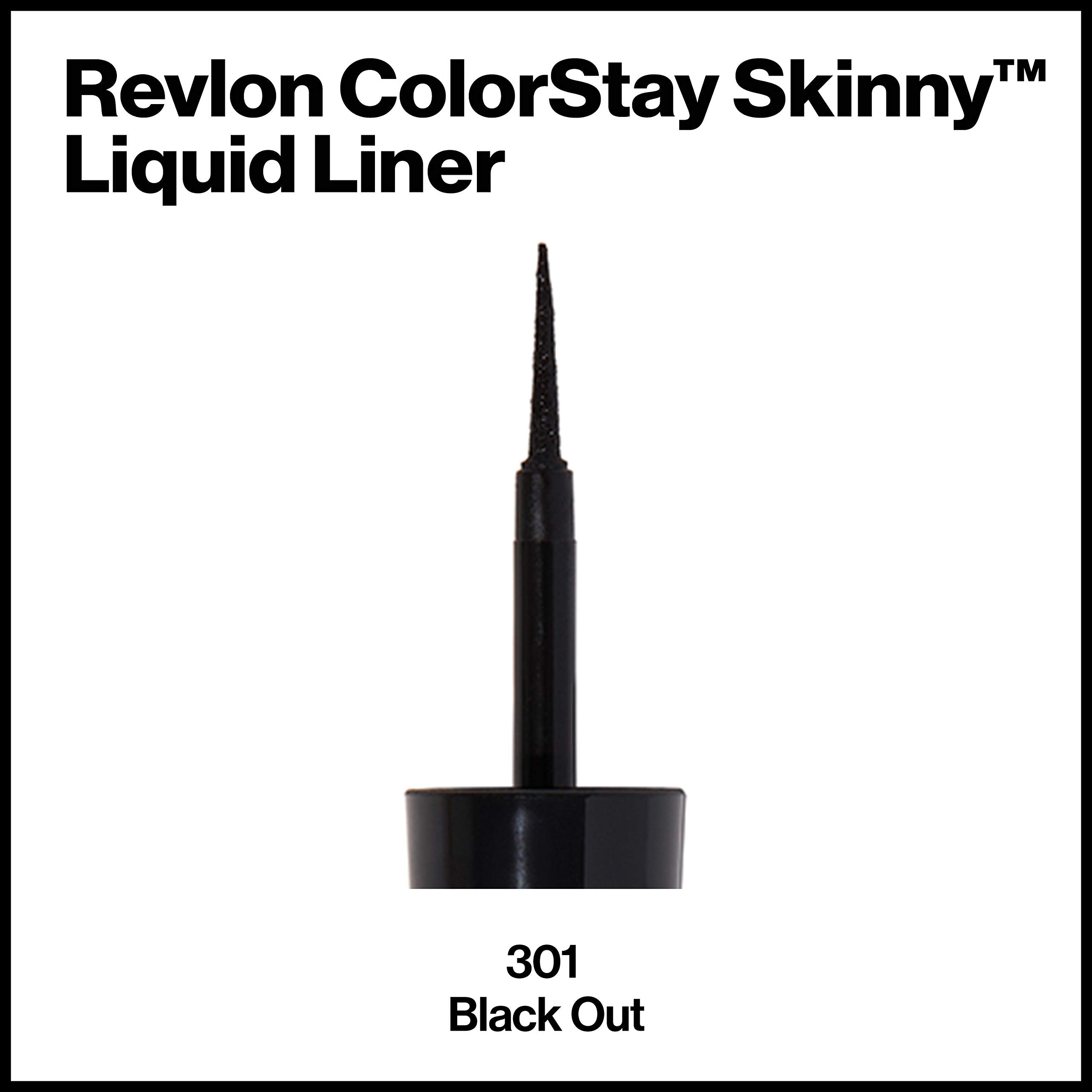 Revlon Skinny Liquid Eyeliner, Colorstay Eye Makeup, Waterproof, Smudge-Proof, Longwearing With Ultra-Fine Tip, Black Out, 0.08
