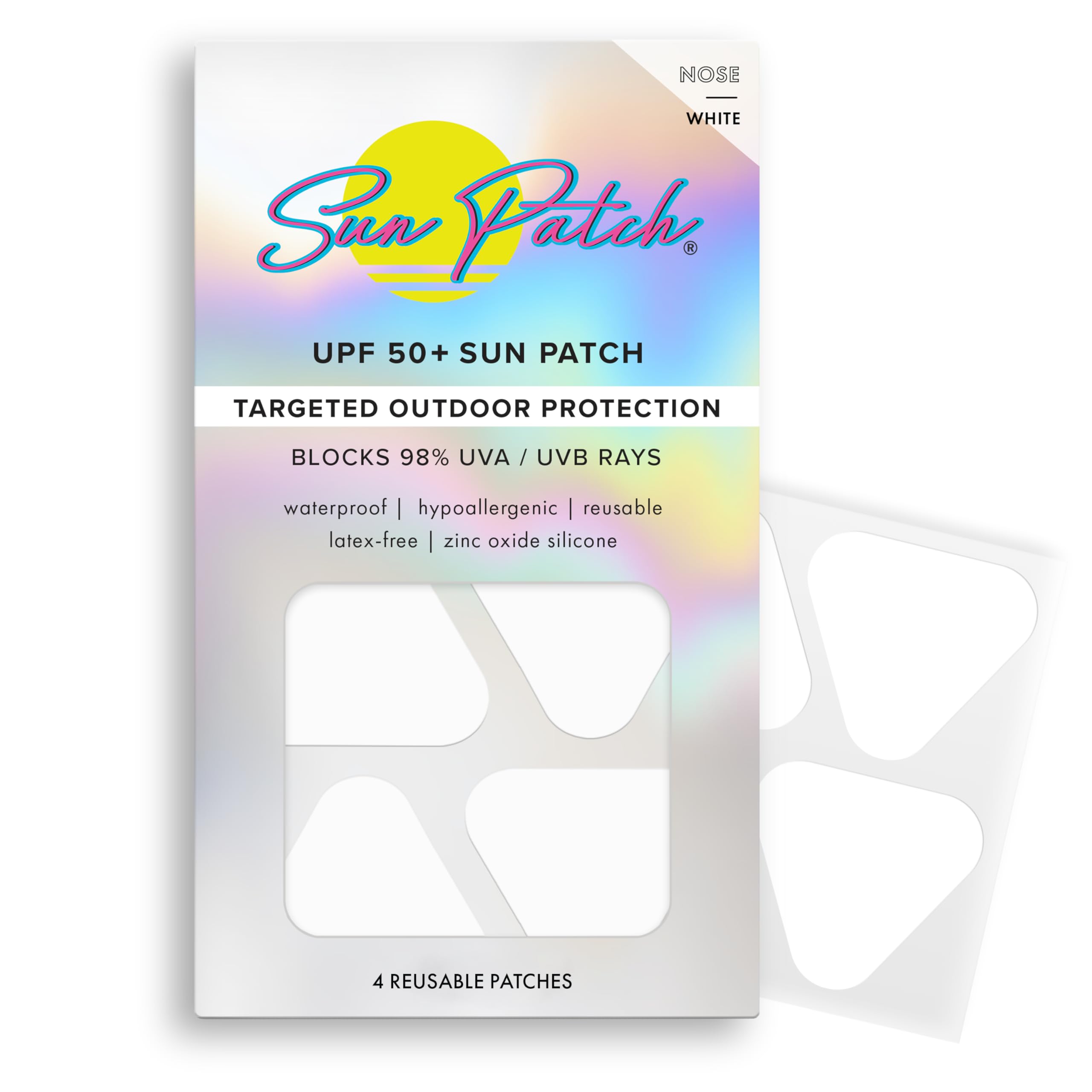 Sun Patch, Reusable Sun Screen Silicone Patches for UV Protection & Face Sunscreen, Sun Face Patches For Sun Exposure, (1 Pack/4
