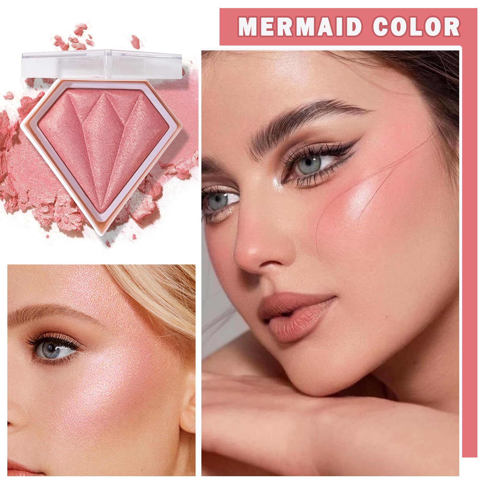 Face Glitter Highlighter Makeup Palette Shimmer Contour Powder Waterproof Long-Lasting, Brightens Face Complexion Contour Illumi