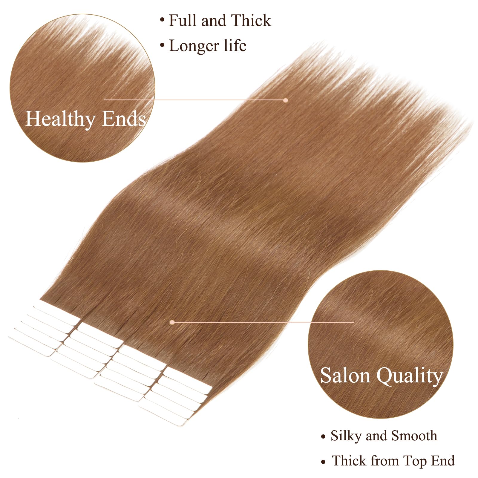 Loxxy Tape In Extensions Human Hair Real Remy Hair Extensions Tape In Human Hair Natural Silky Straight Invisible Double Sided R