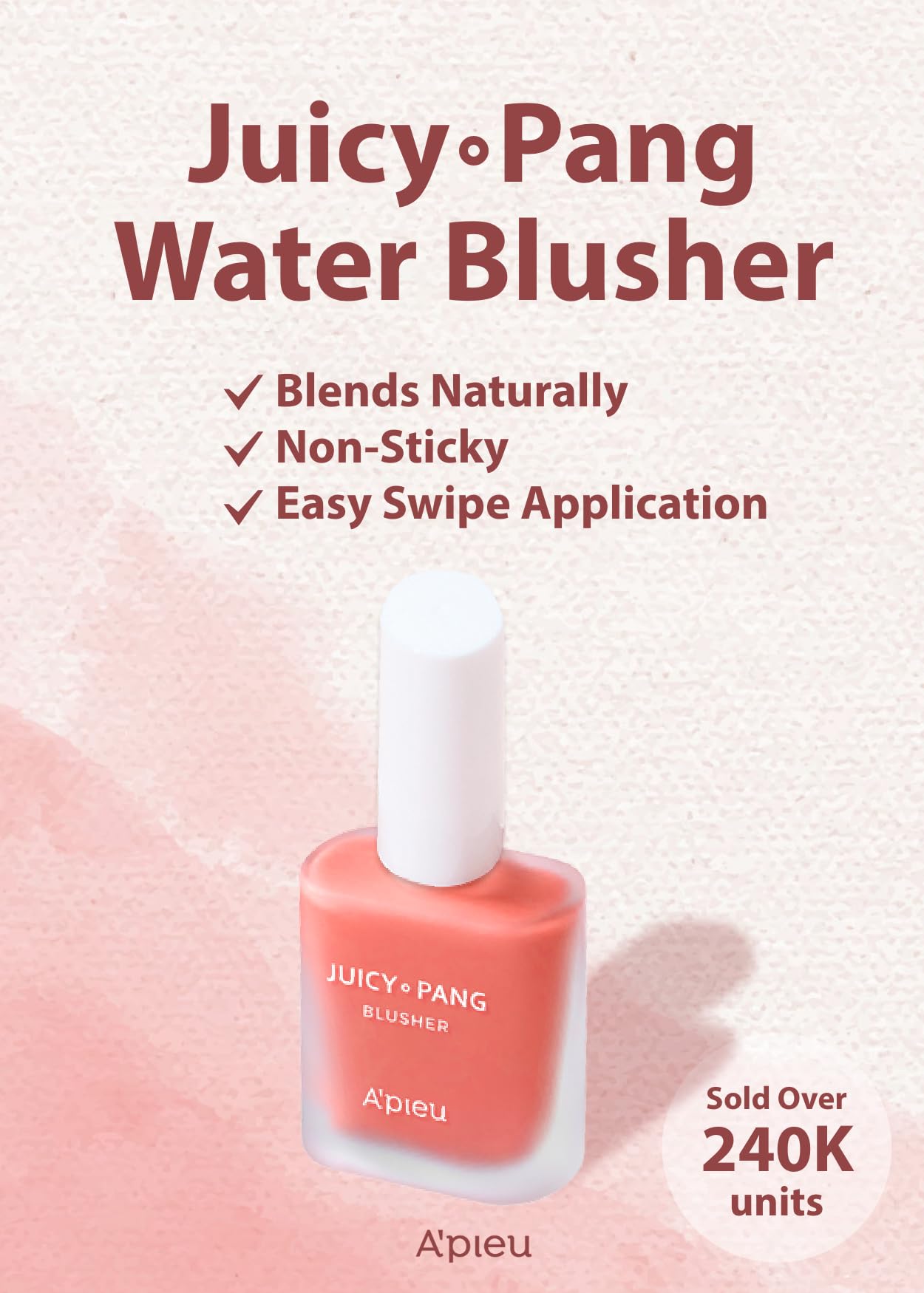 A'Pieu Juicy-Pang Water Blusher (Cr02 - Do You Like Persimmon?) Korean Liquid Blush For Cheeks K Beauty Makeup