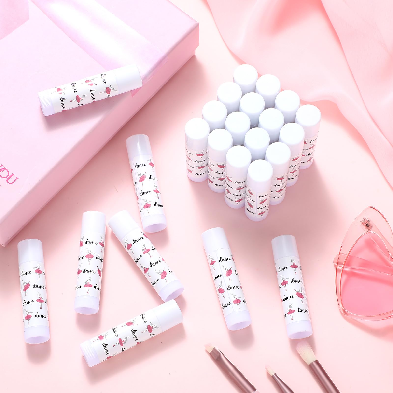 Dansib 24 Pack Dance Theme Ballet Lip Balms Bulk Moisturizing Lip Balms Gift Ballet Gifts Lip Balm Christmas Thanksgiving Day Da