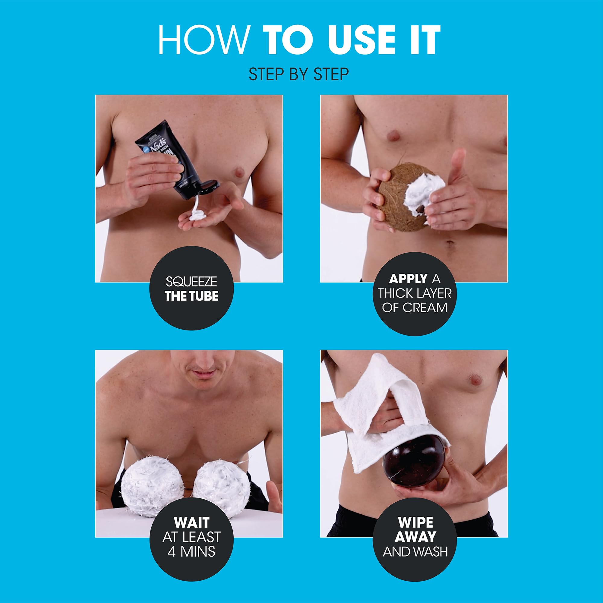 Nad's For Men Intimate Hair Removal Cream For Men - Easy & Painless, Depilatory Cream For Unwanted Male Hair In Intimate/Private