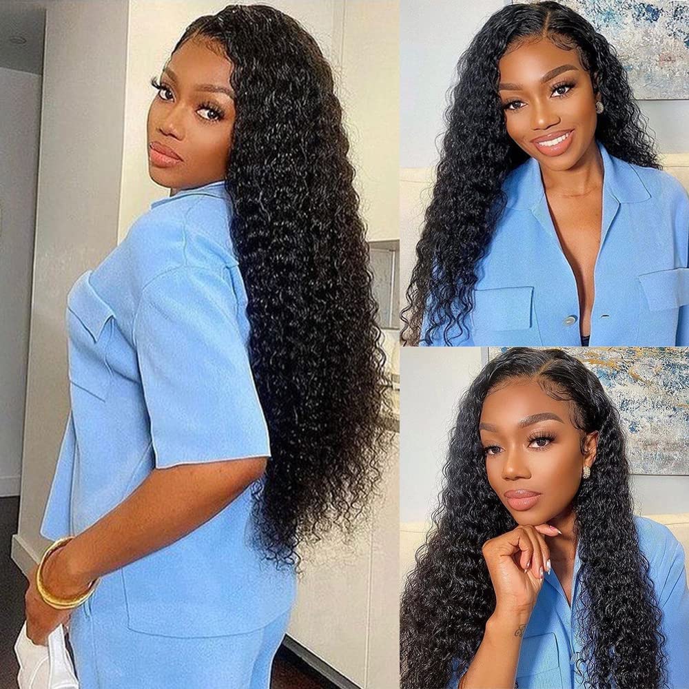 Glueless Water Wave Lace Front Wigs Human Hair For Women 180 Density Unprocessed Brazilian Virgin Human Hair Wigs With Baby Hair