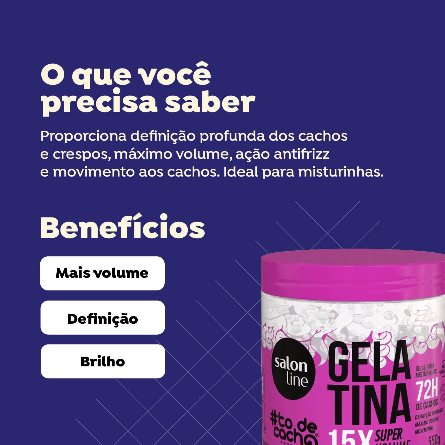 Salon Line Linha Tratamento (#ToDeCacho) - Gelatina Vai Ter Volume Sim! 550 Gr (Curls Treatment Collection - Volume Increase Gel