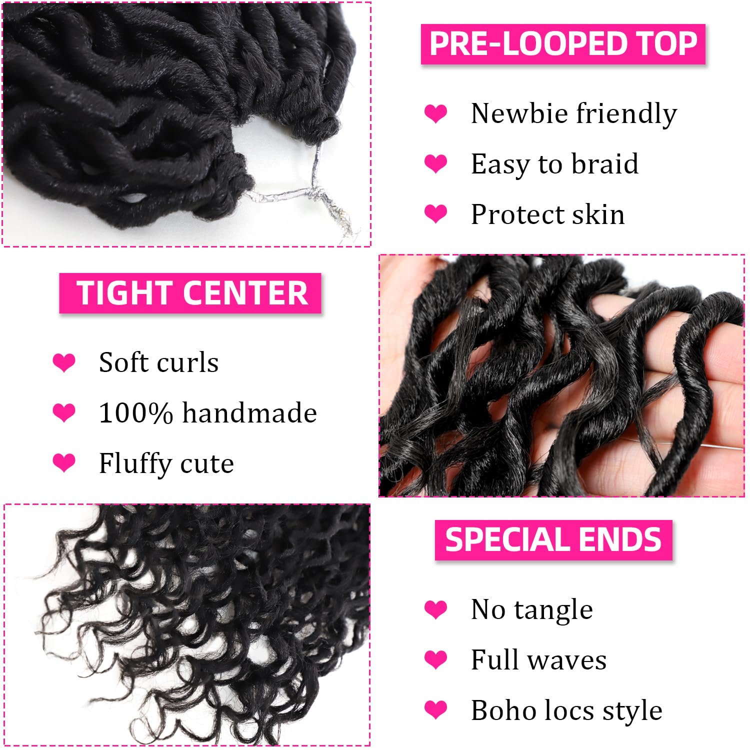 Violet Goddess Locs Crochet Hair 6 Packs Faux Locs Crochet Hair For Black Women Boho Bohemian Locs Crochet Hair Soft Crochet Loc