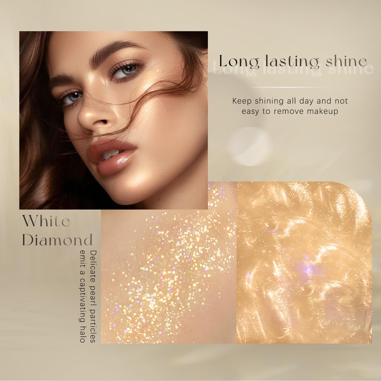 HOSAILY Body Glitter Spray, Moisturizing Bronze Body Shimmer Luminizer Glow Illuminator Quick-Drying and Non-Sticky Glitter Spra
