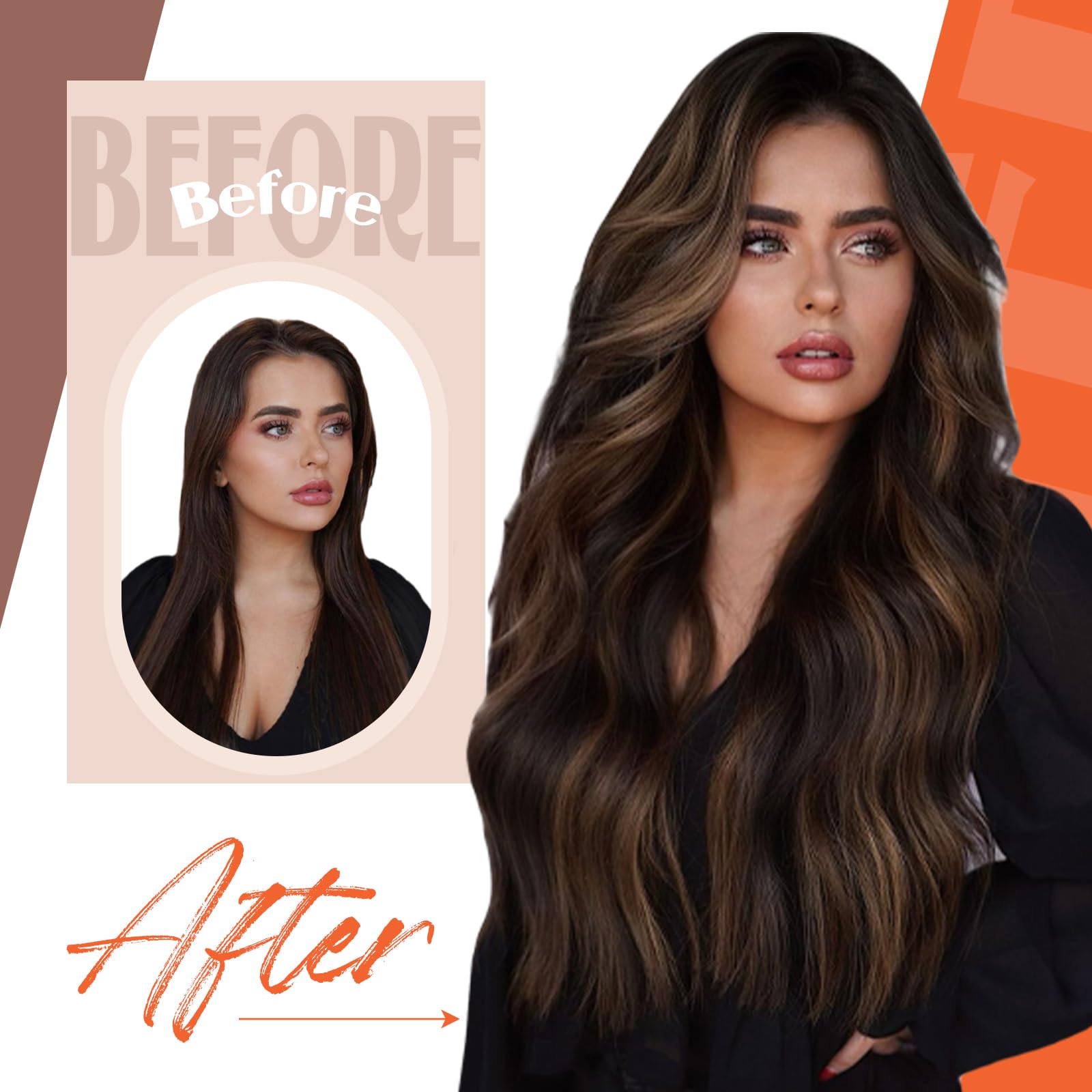 Sunny Ktip Hair Extensions Brown Balayage Ktip Human Hair Extensions Dark Brown Fading To Medium Brown Balayage K Tip Hair Exten