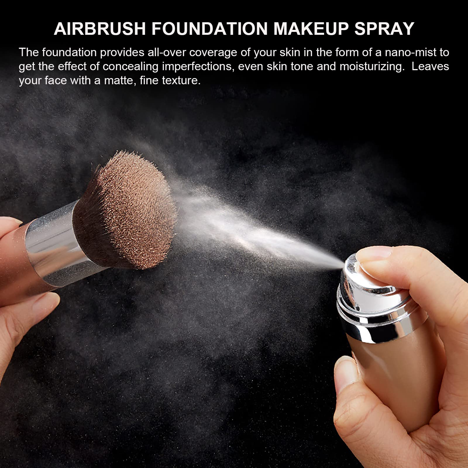 Airbrush Foundation Makeup Spray, Long Lasting Waterproof Full Coverage Foundation For Brighten, Concealer And Hydrating, Natura