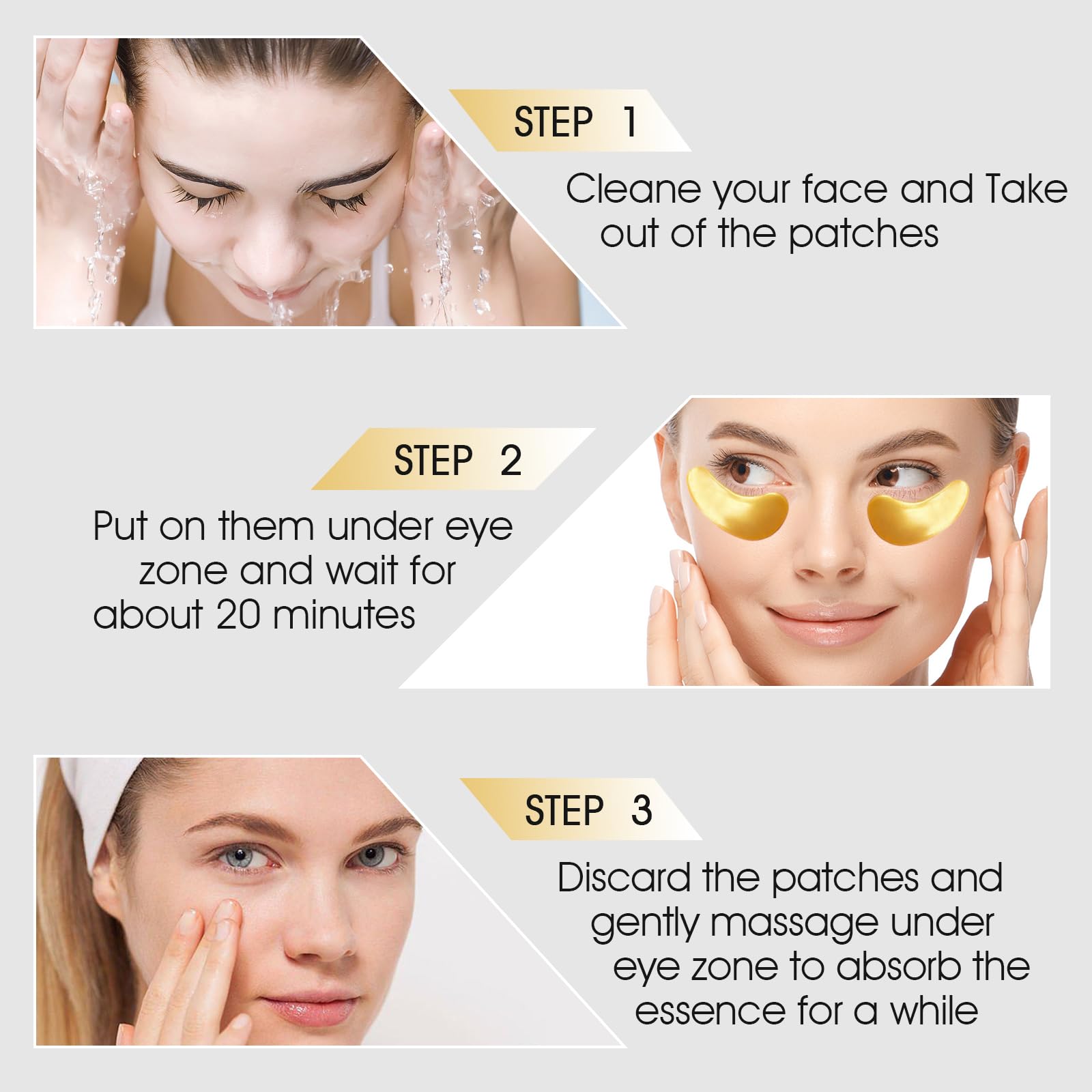 Adofect 30 Paris Under Eye Patches 24k Gold Under Eye Mask for Puffy Eyes and Dark Circles Treatments, Under Eye Bags Treatment