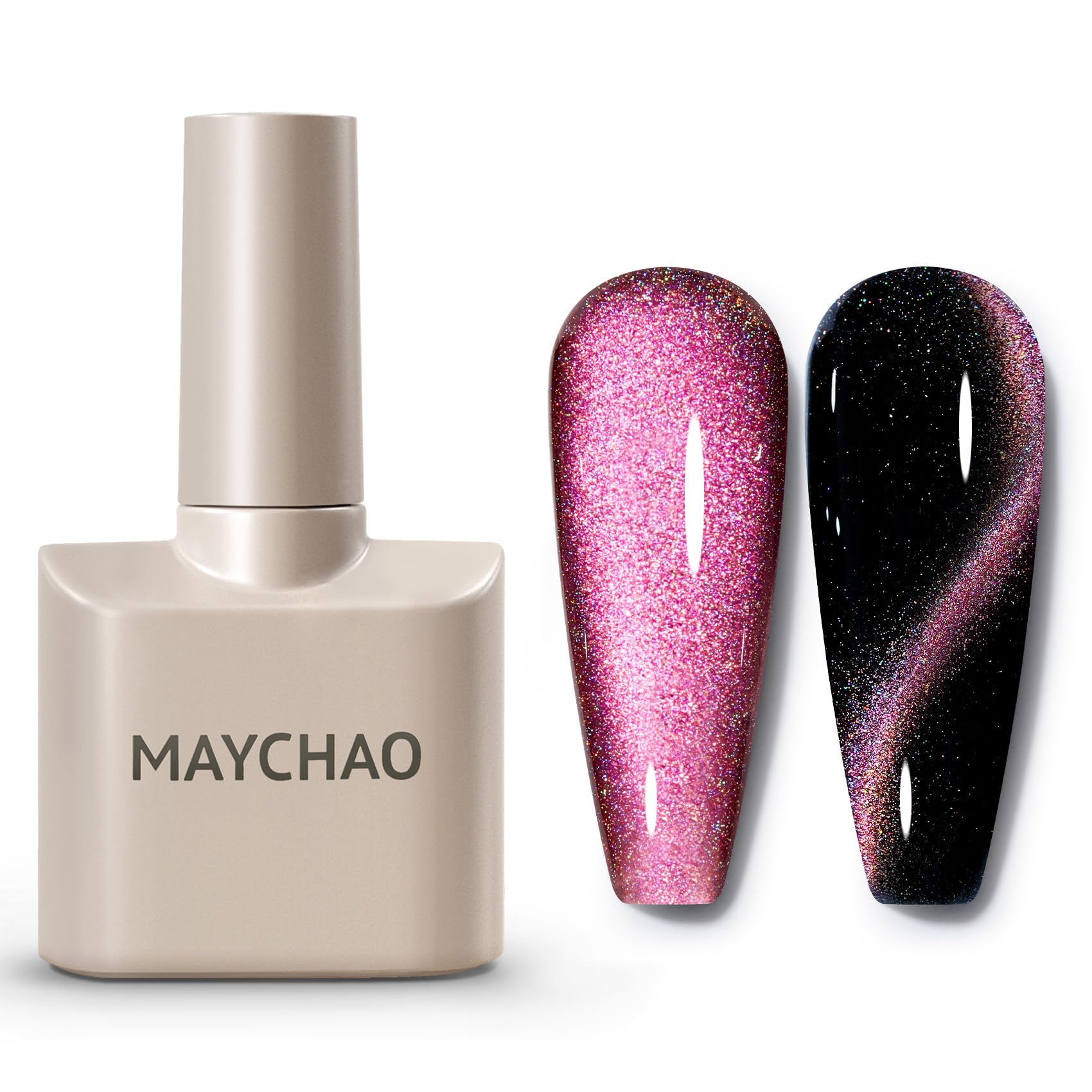 Maychao 15Ml Cat Eye Gel Nail Polish 1Pc Rainbow Princess Gel Polish With Magnet Soak Off Holographic Magnetic Nail Polish For N