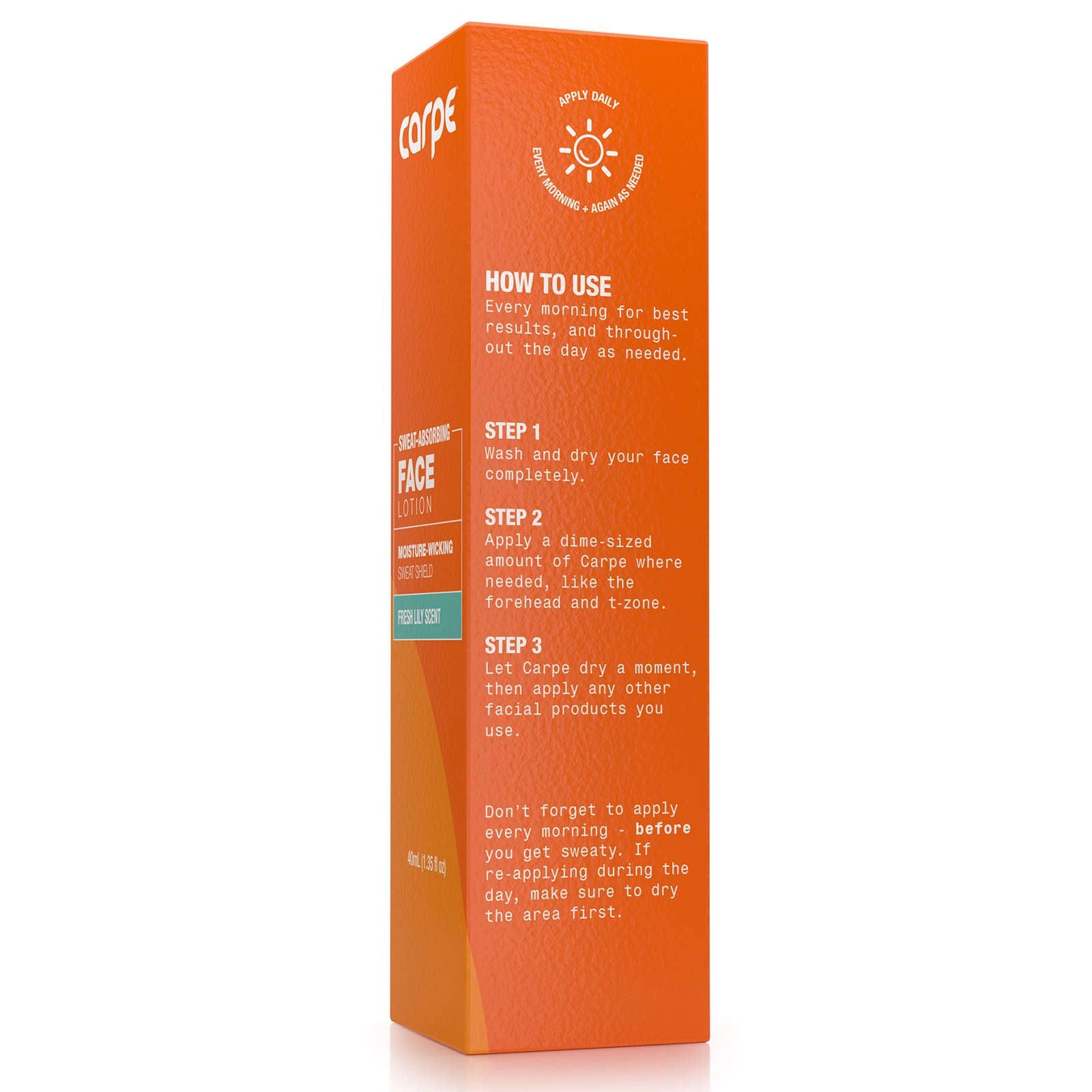 Carpe No-Sweat Face - (Pack of 2) Helps Keep Your Face, Forehead, and Scalp Dry - Sweat Absorbing Gelled Lotion - Plus Oily Face