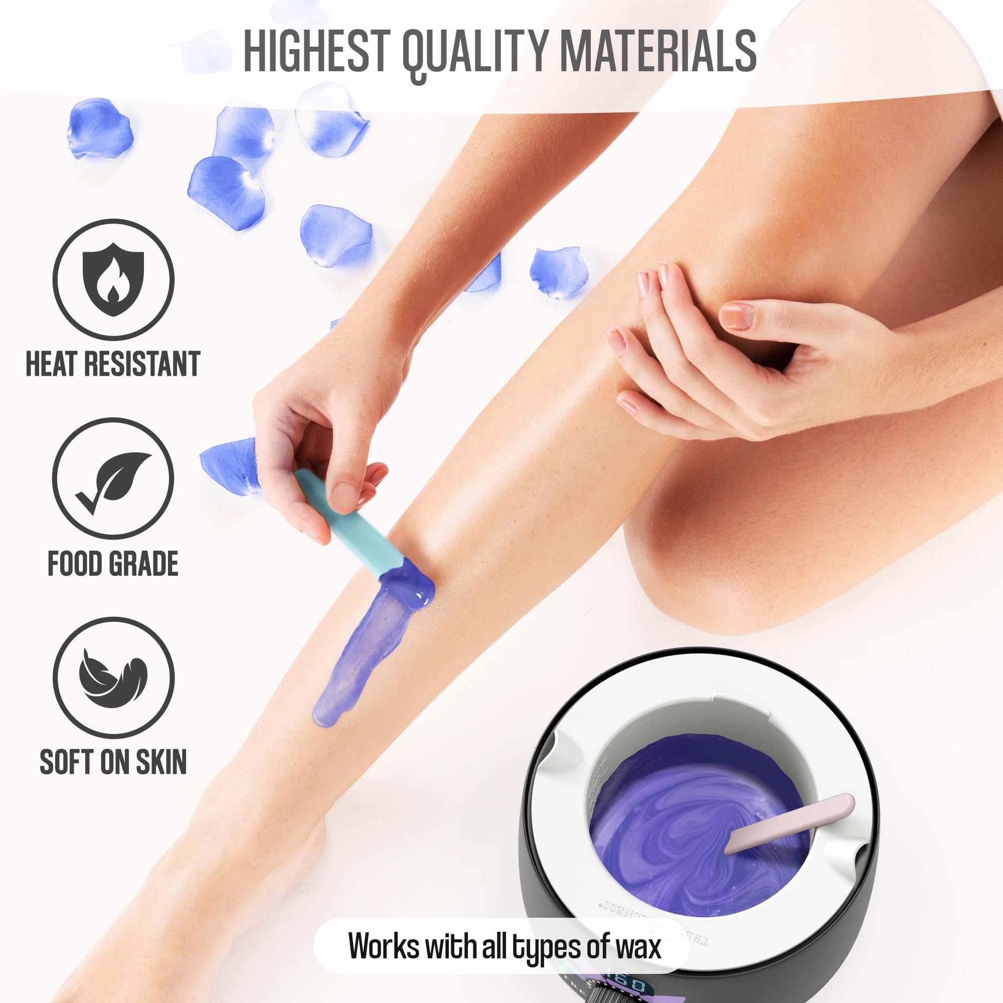 Tress Wellness Wax Warmer Silicone Liner - Easy To Clean Silicone Wax Warmer Bowls With 2X Silicone Spatulas Compatible With 16O