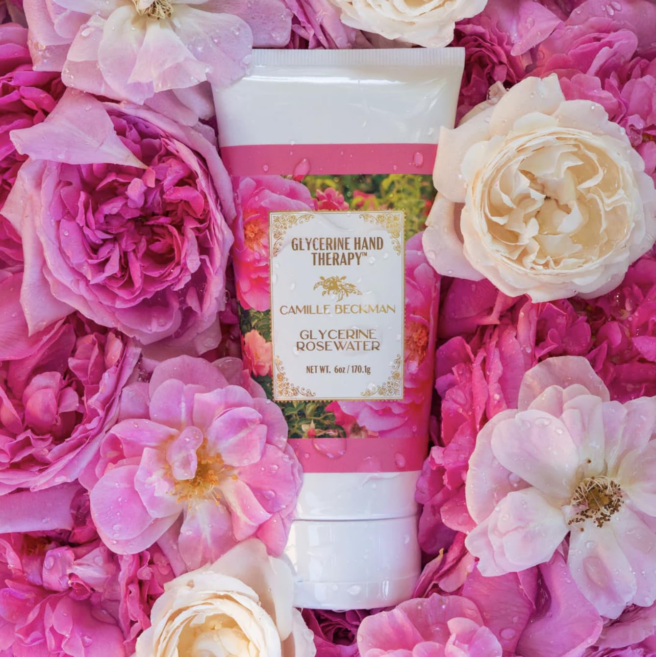 Camille Beckman Glycerine Hand Therapy Cream, Glycerine Rosewater, 6 Ounce