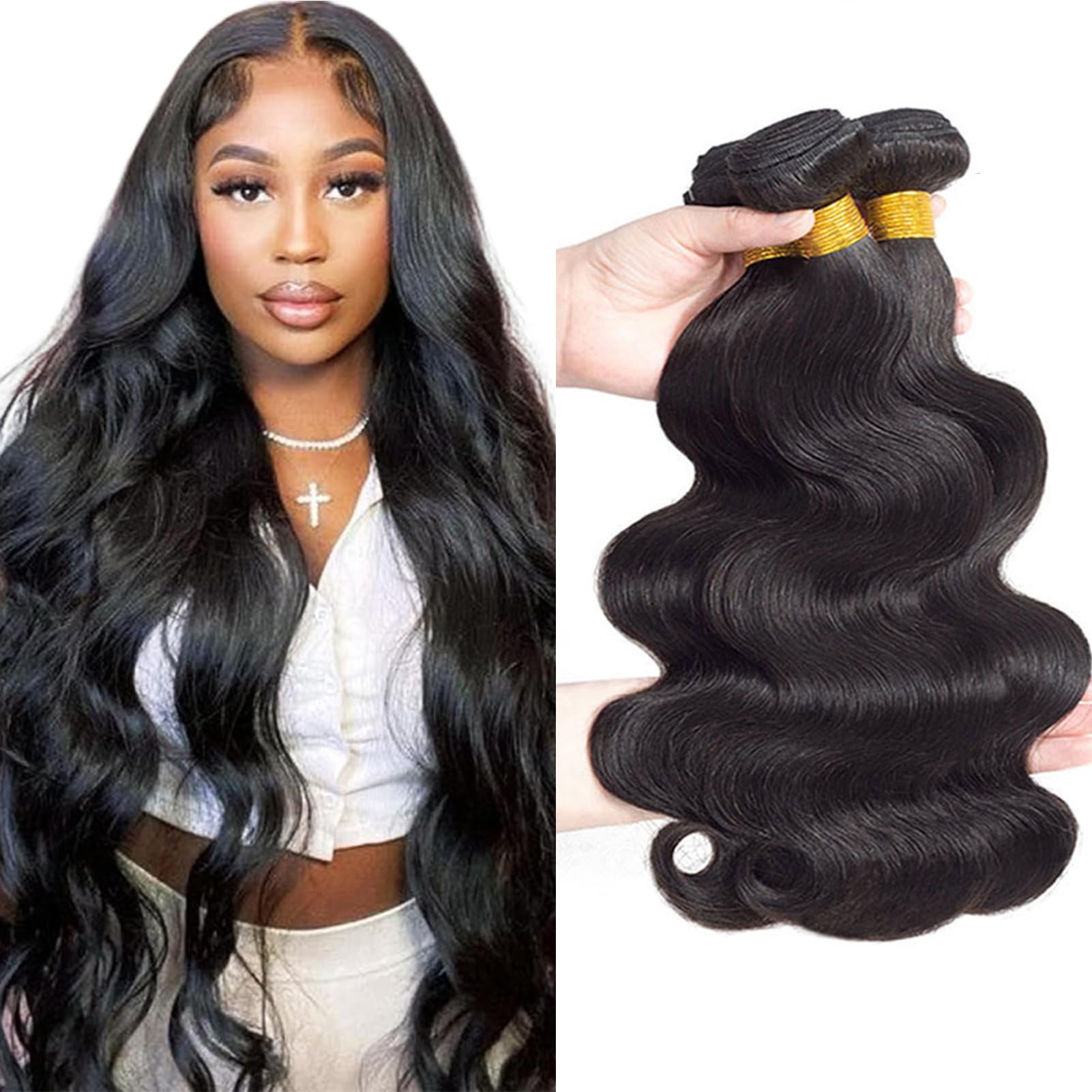 12A Body Wave Bundles Human Hair 24'' 26'' 28'' 300G 100% Unprocessed Brazilian Virgin Hair Body Wave 3 Bundles Human Hair Weave