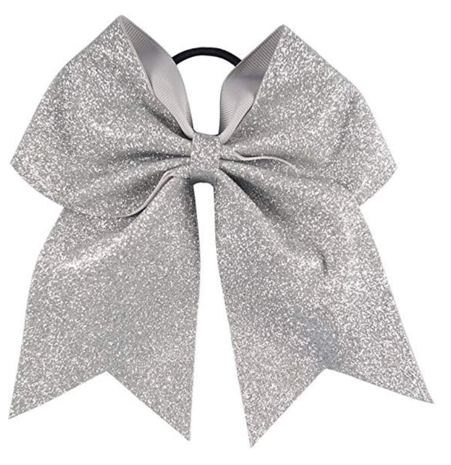 Glitter Cheer Bows - Cheerleading Softball Gifts for Girls and Women Team Bow with Ponytail Holder Complete your Cheerleader Out