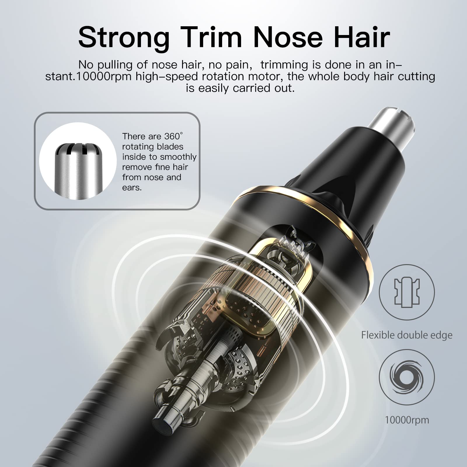 Xoomrscp Nose Hair Trimmer For Men, 2023 Painless Usb Rechargeable Nose Hair Trimmer, Ear And Nose Hair Trimmer For Men, Profess
