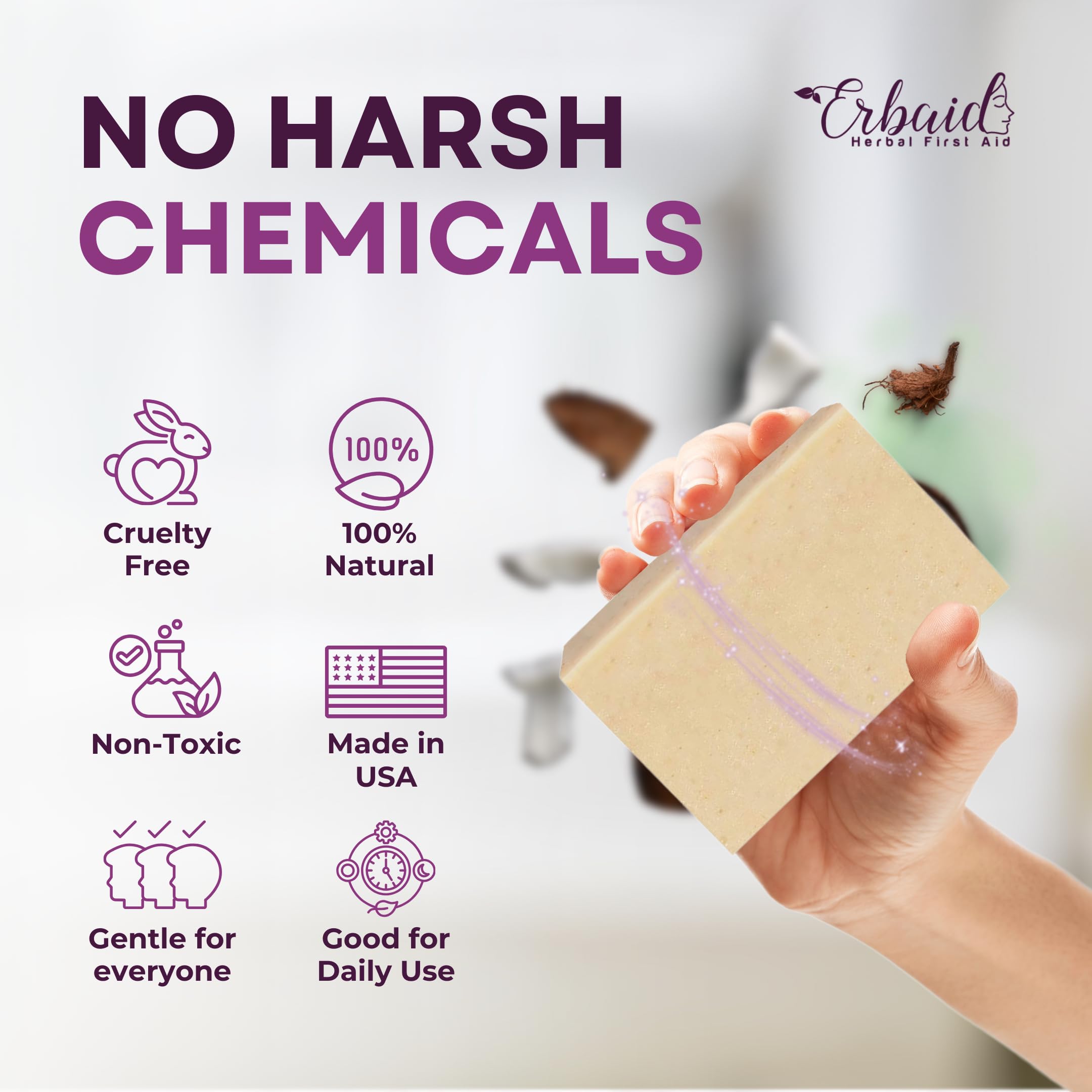 Eczema Soap Bar For Face And Body - All Natural Dermatitis, Psoriasis Treatment For Dry Itchy Sensitive Skin Relief - Gentle Det