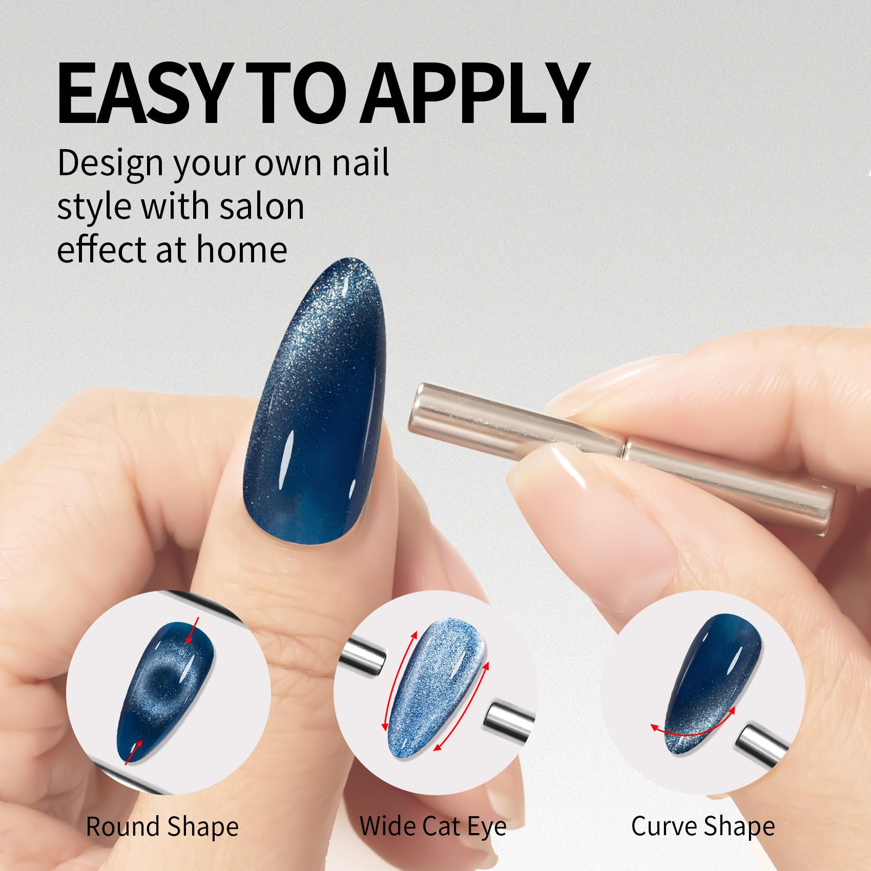 Maychao 15Ml Cat Eye Gel Nail Polish 1Pc Blue Gel Polish With Magnet Soak Off Holographic Magnetic Nail Polish For Nail Art Mani