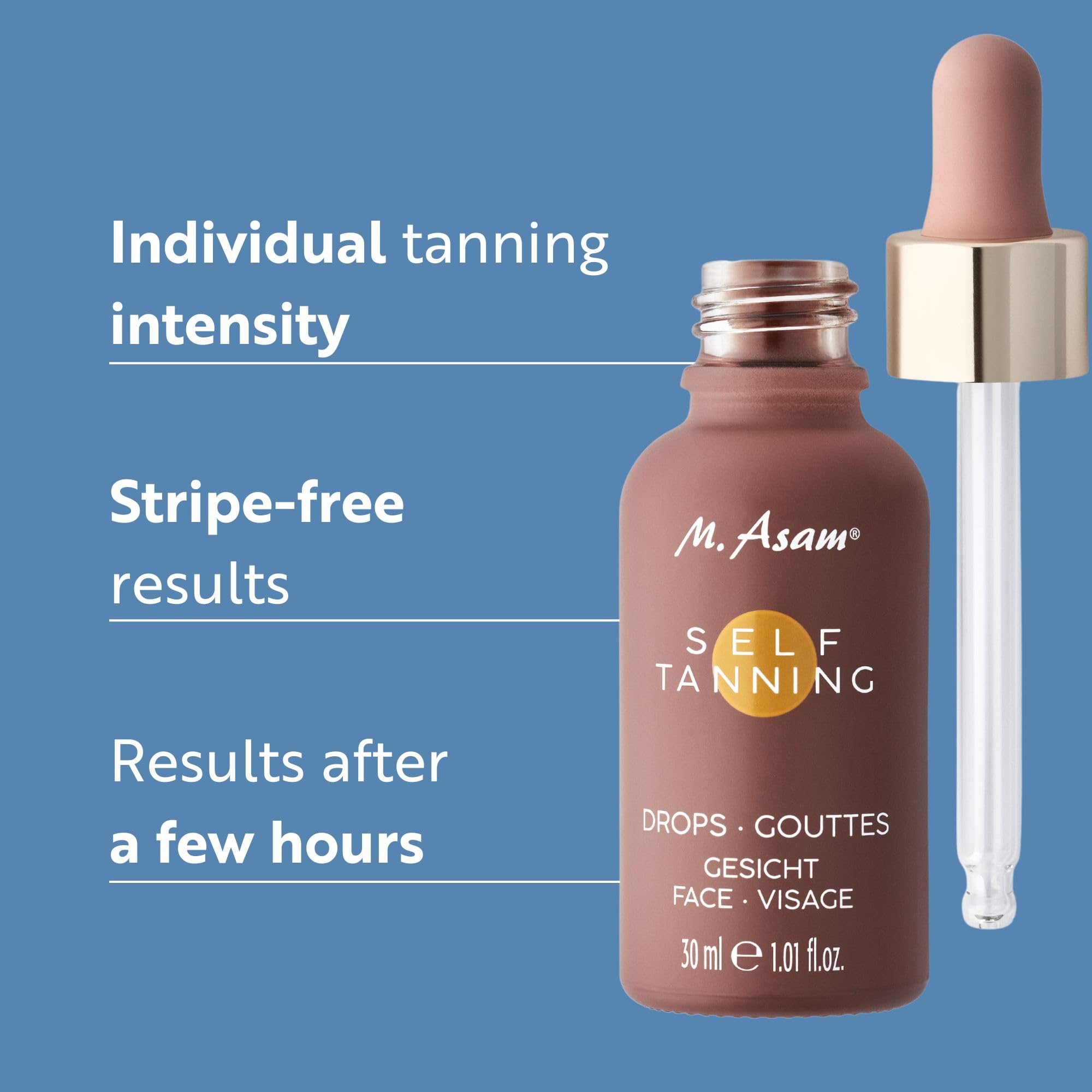 M. Asam Self Tanning Drops - Liquid Self-Tanner with Aloe Vera & DHA, 1.01 Fl Oz