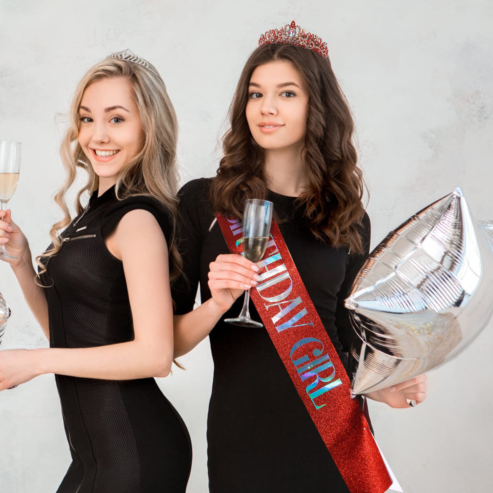 'Birthday Girl'' Sash & Rhinestone Tiara Set Cocide Birthday Sash And Tiara For Women Birthday Decoration Kit Rhinestone Headba