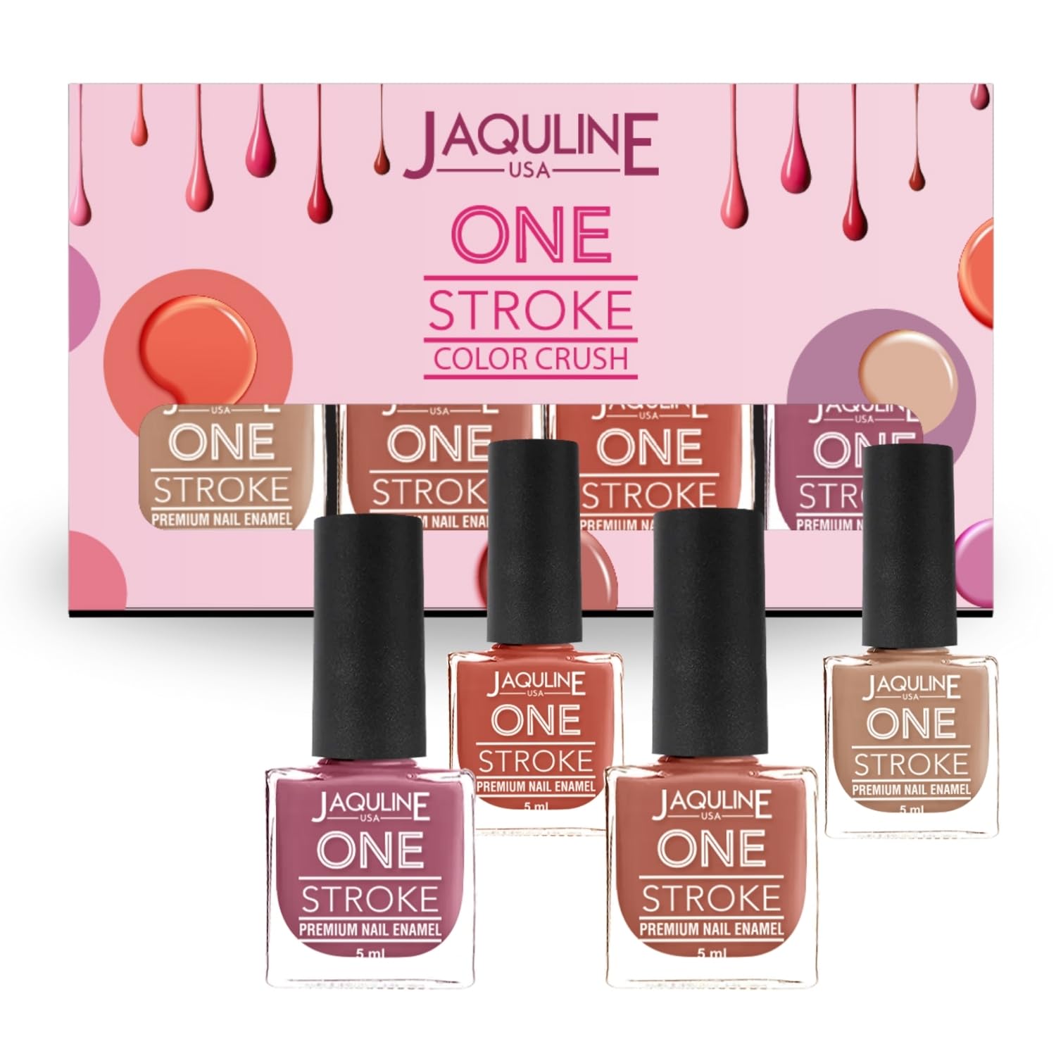 Jaquline Usa Color Crush Matte Finish Nail Paint Set Of 4 | Long Lasting | Chip Resistant | Highly Pigmented | Quick Dry | Cruel
