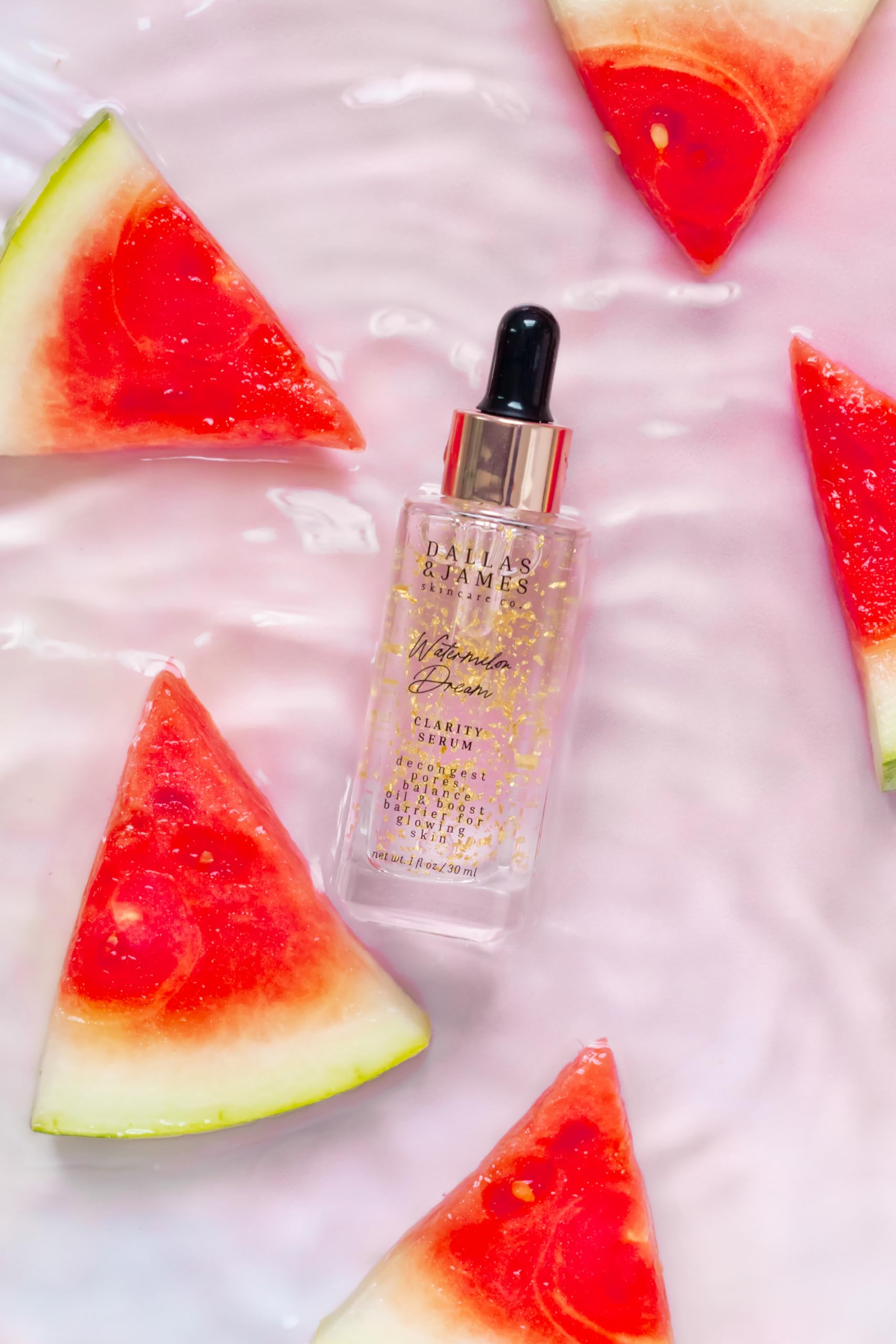 Dallas & James Skincare Co. Watermelon Dream Clarity Serum - With Cloudberry - Hydrate & Clear Clogged Pores With Salicylic Acid